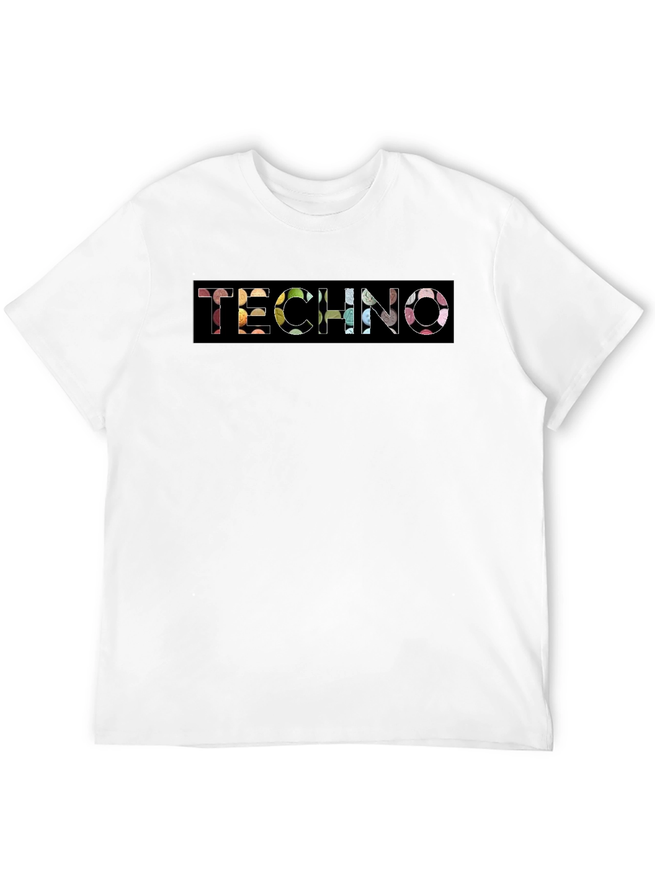 Techno Graphic Tee - Black Cotton Crewneck
