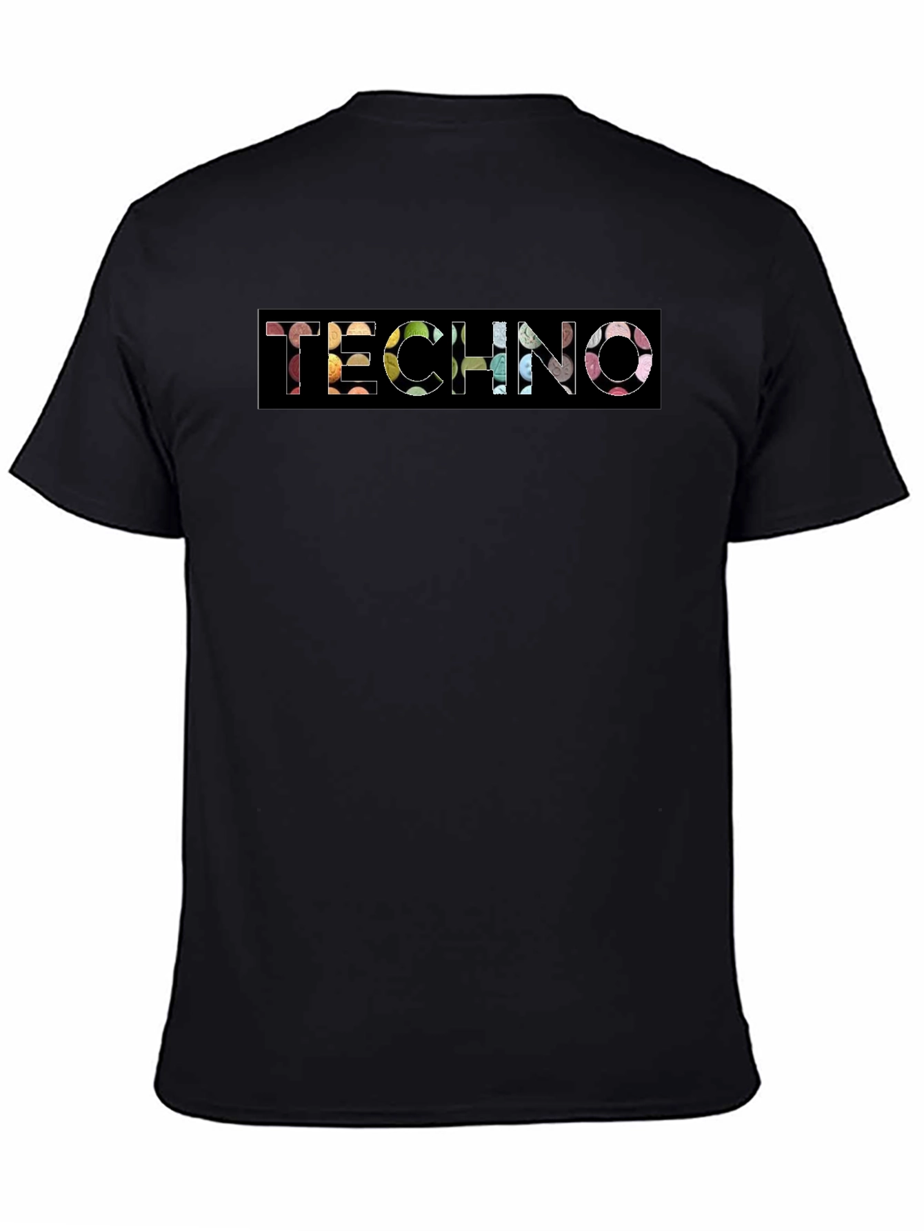 Techno Graphic Tee - Black Cotton Crewneck