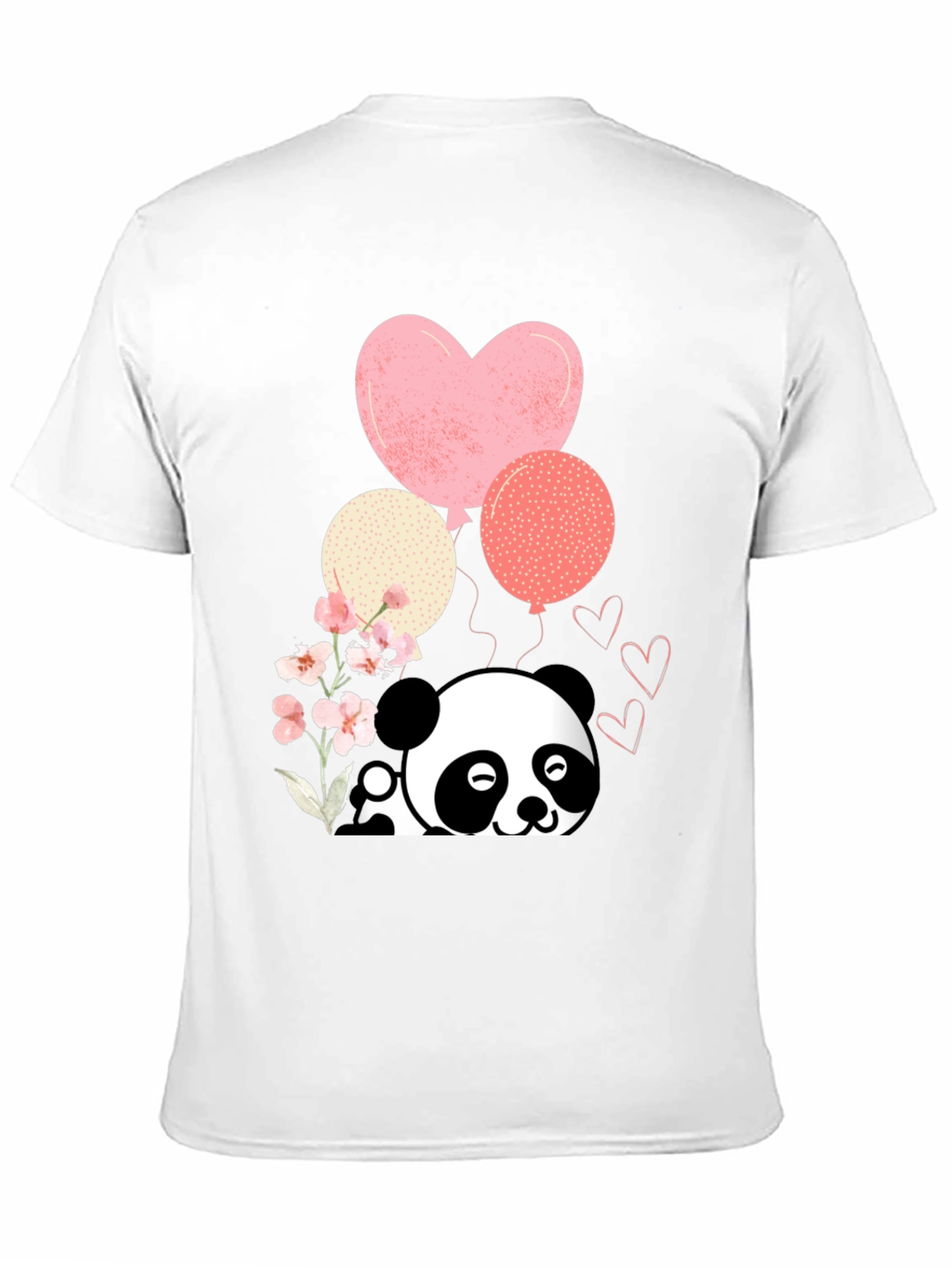 Cute Panda & Balloons Graphic Tee