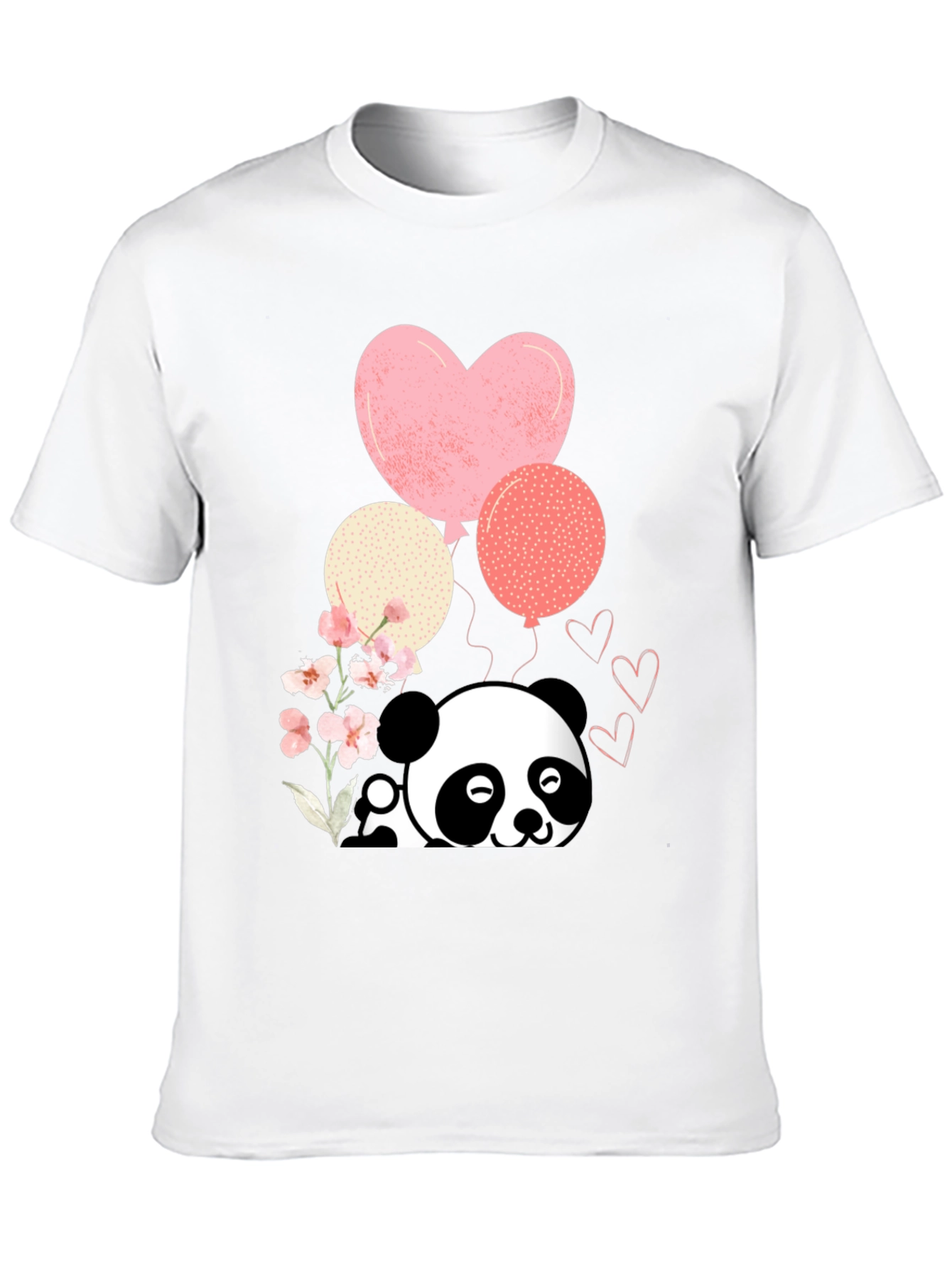 Cute Panda & Balloons Graphic Tee