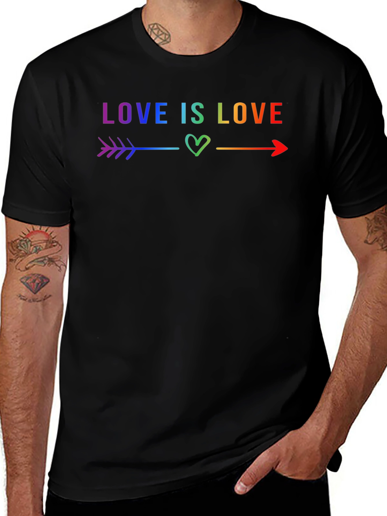 Love Is Love LGBTQ+ Rainbow Arrow T-Shirt