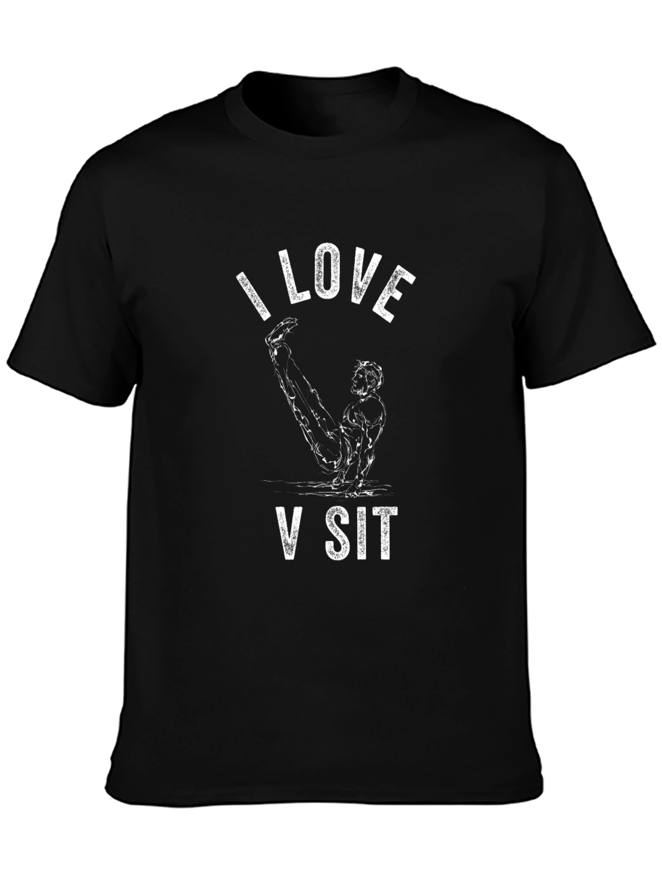 I Love V Sit T-Shirt - Black Graphic Tee