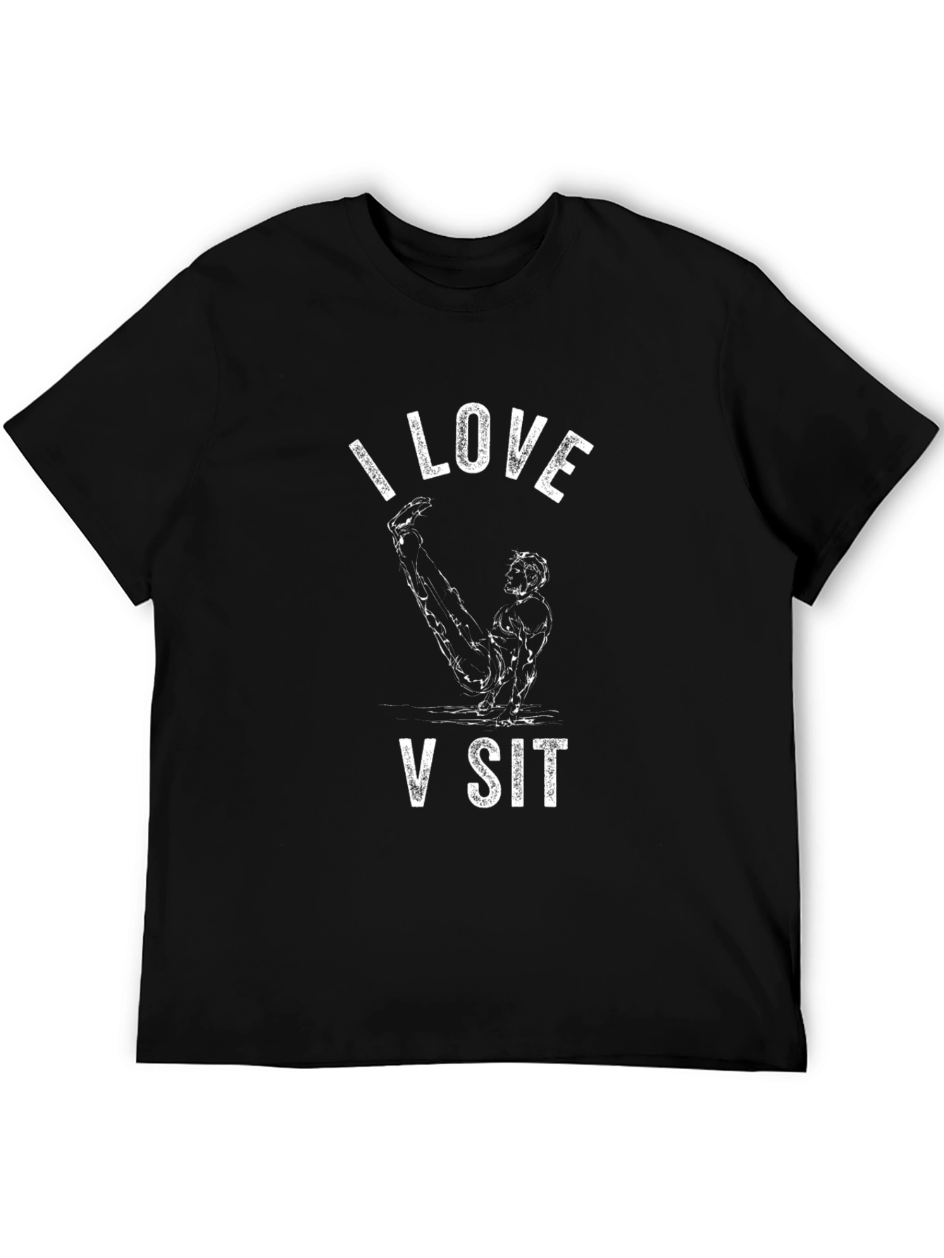 I Love V Sit T-Shirt - Black Graphic Tee
