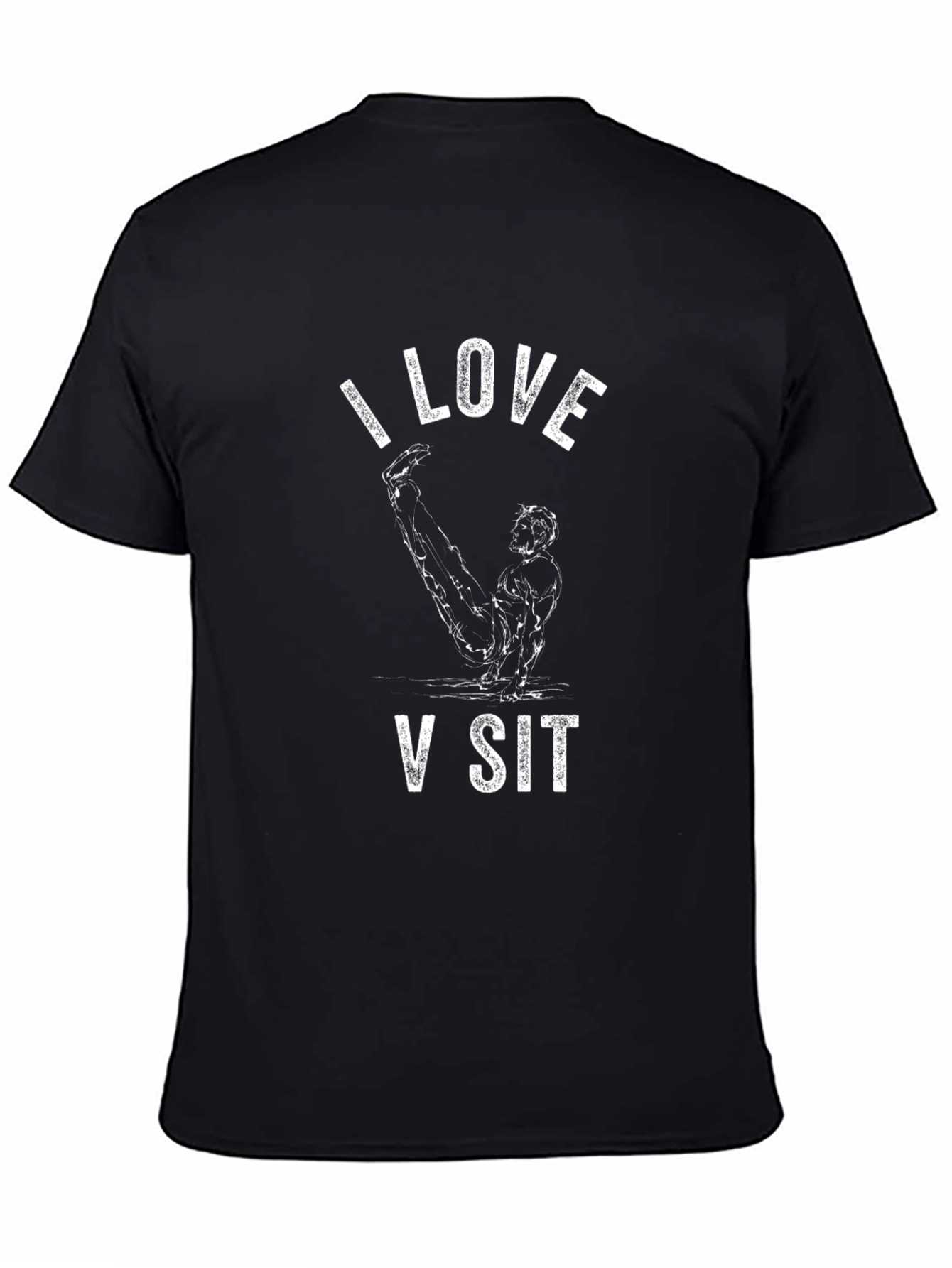 I Love V Sit T-Shirt - Black Graphic Tee