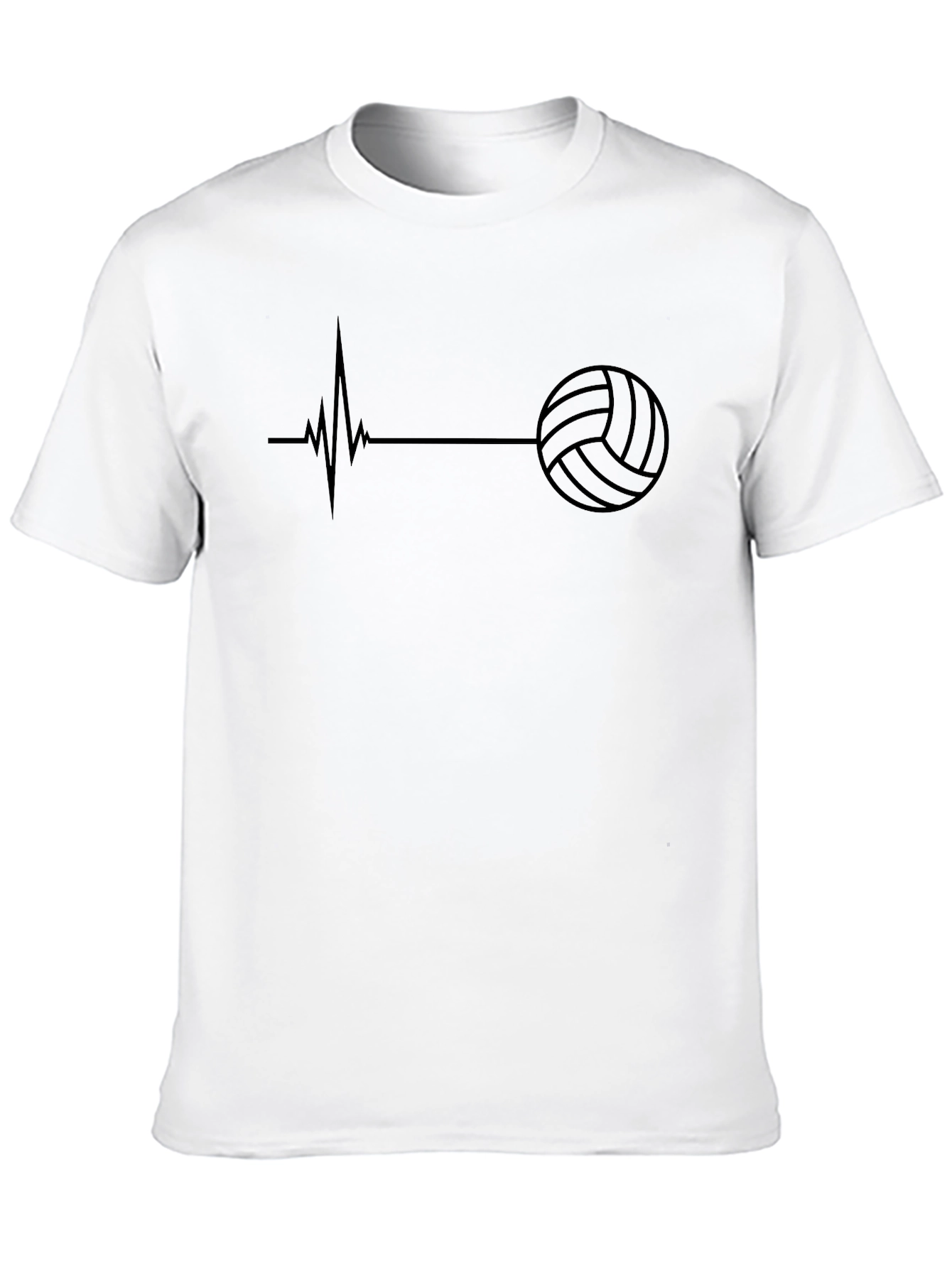 Volleyball Heartbeat Graphic Tee - Black