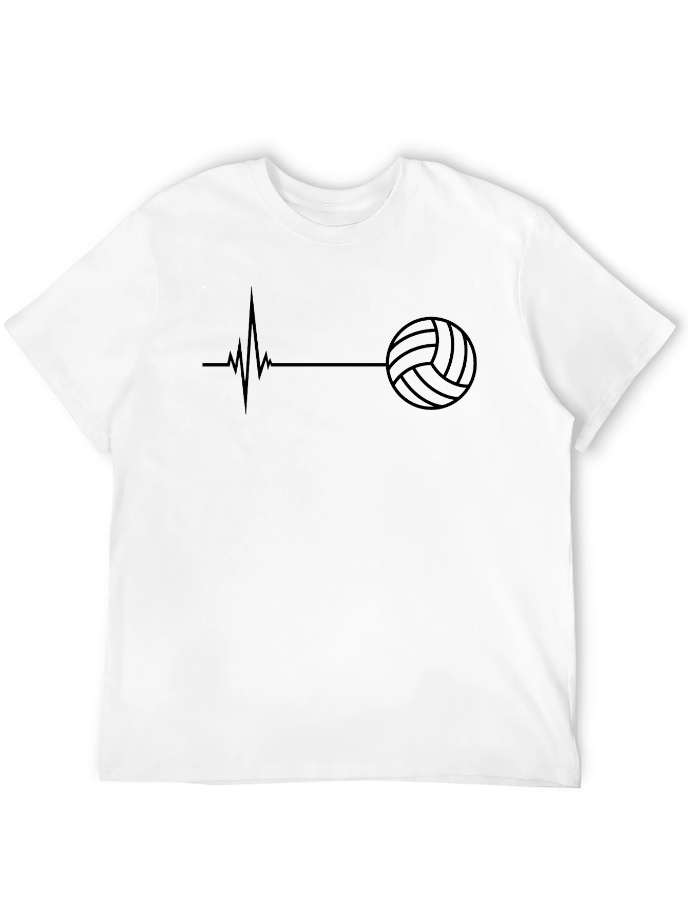 Volleyball Heartbeat Graphic Tee - Black