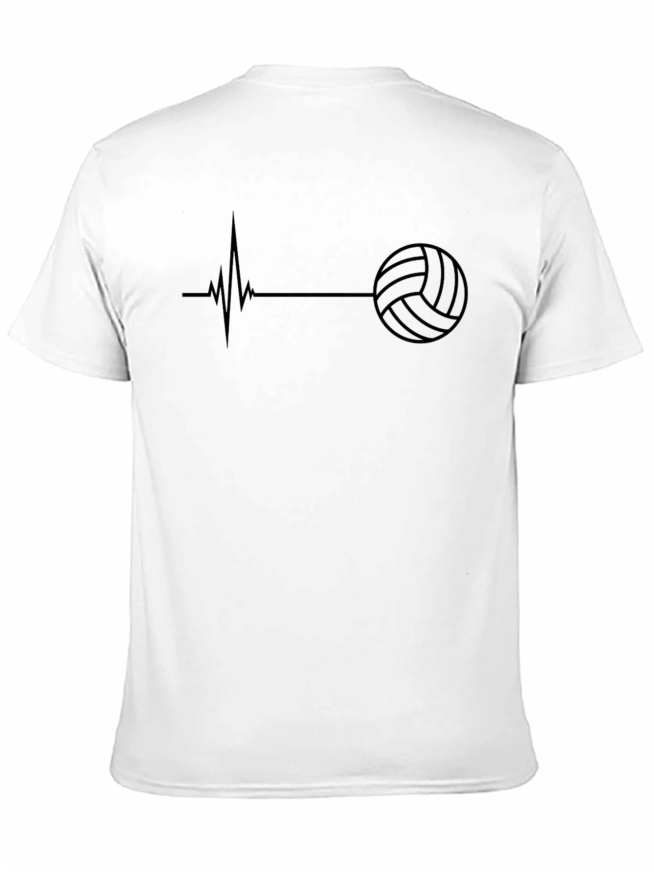 Volleyball Heartbeat Graphic Tee - Black