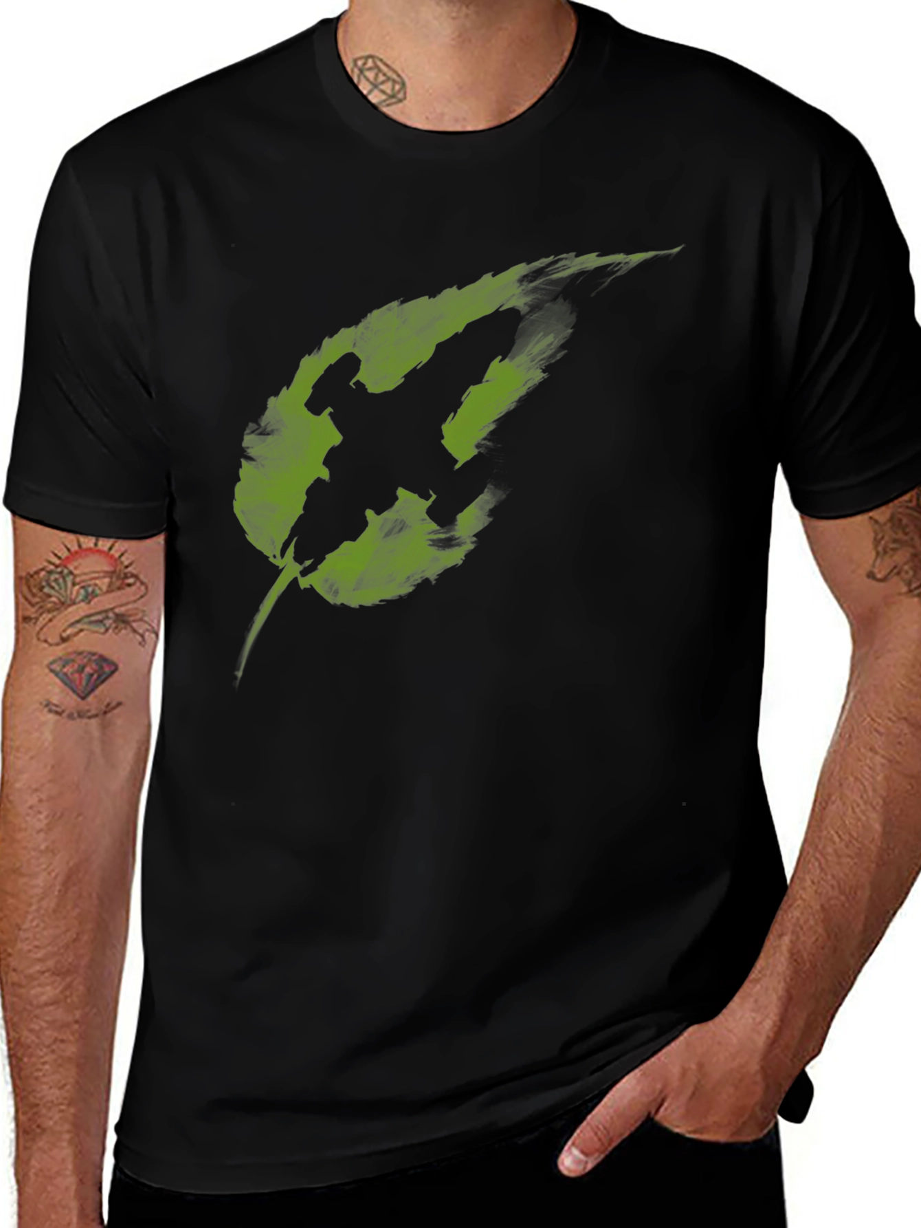 Leaf Silhouette Graphic Print Tee