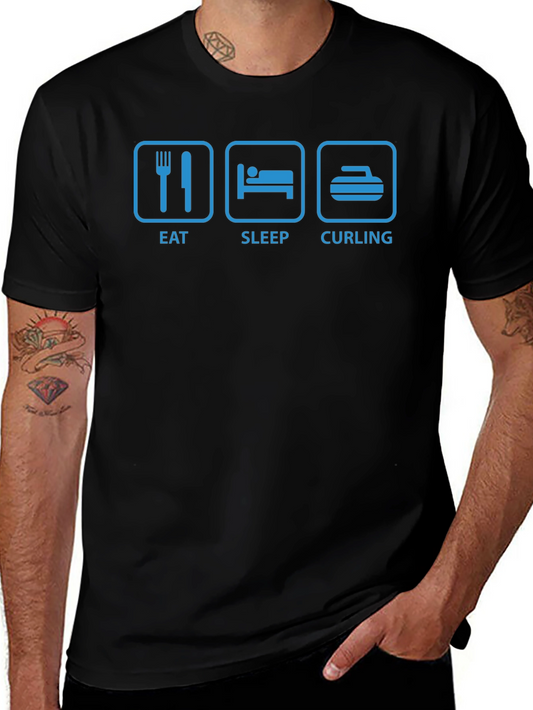 Eat Sleep Curling Graphic T-Shirt