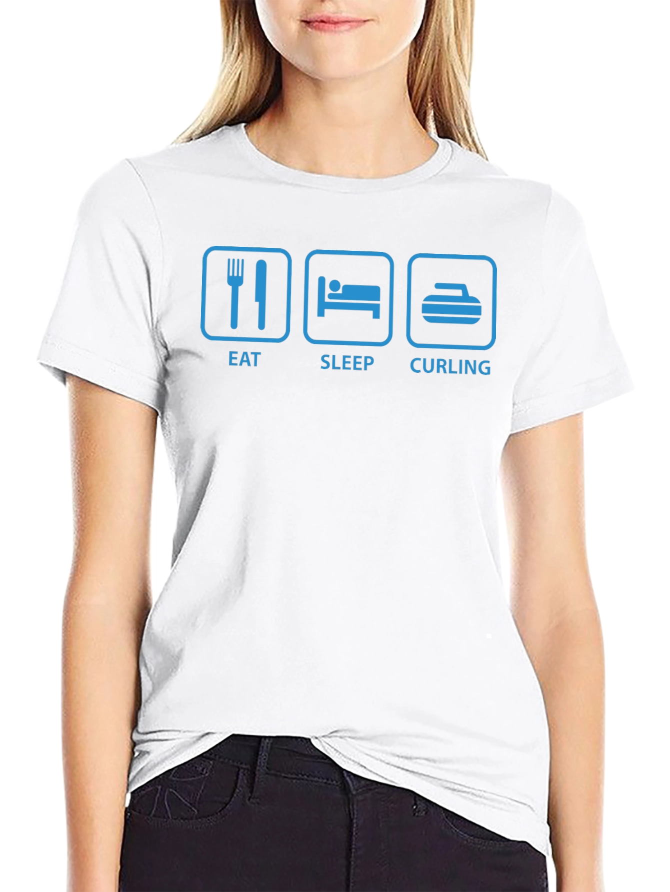 Eat Sleep Curling Graphic T-Shirt