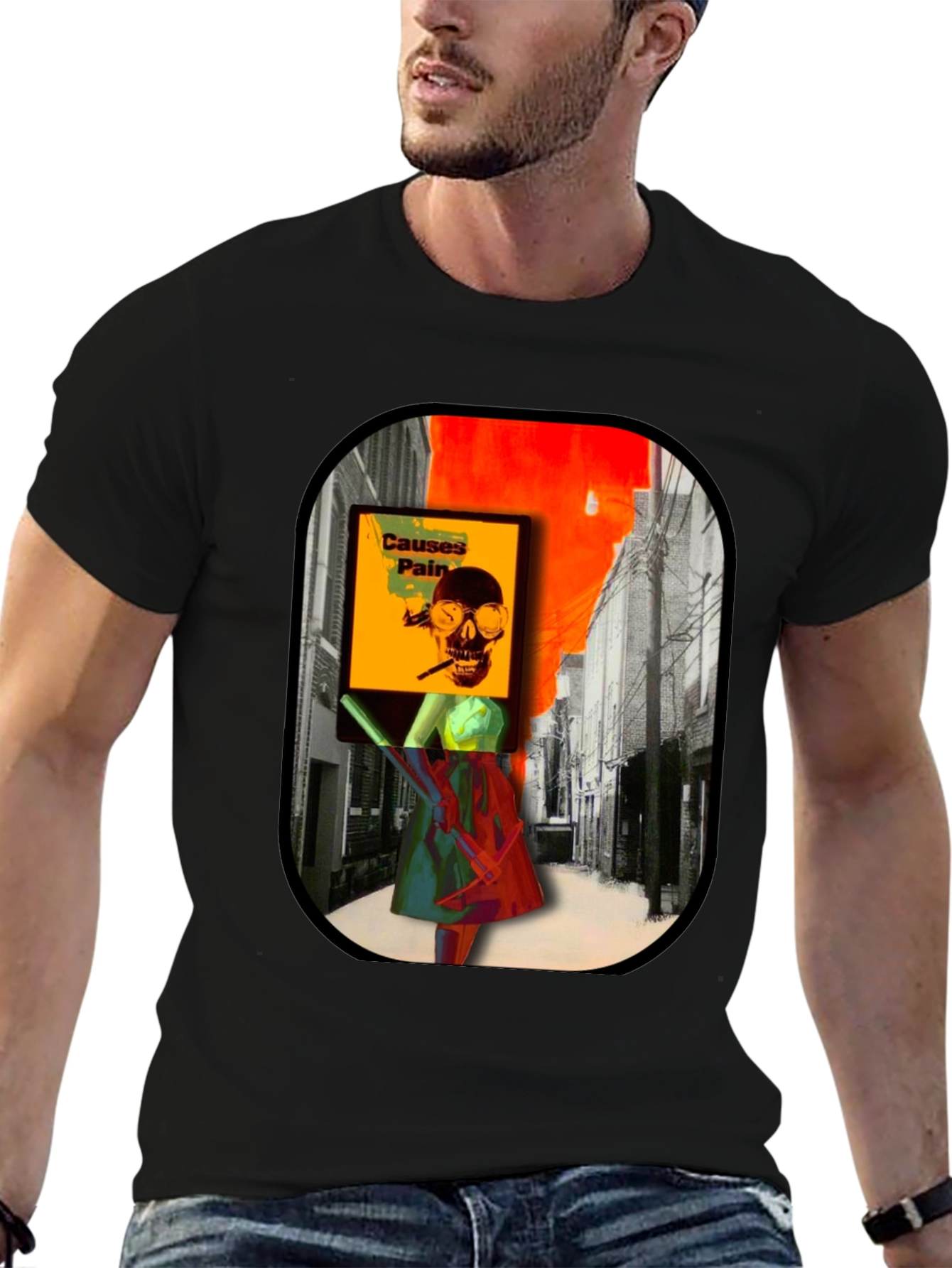 Edgy Graphic Print T-Shirt