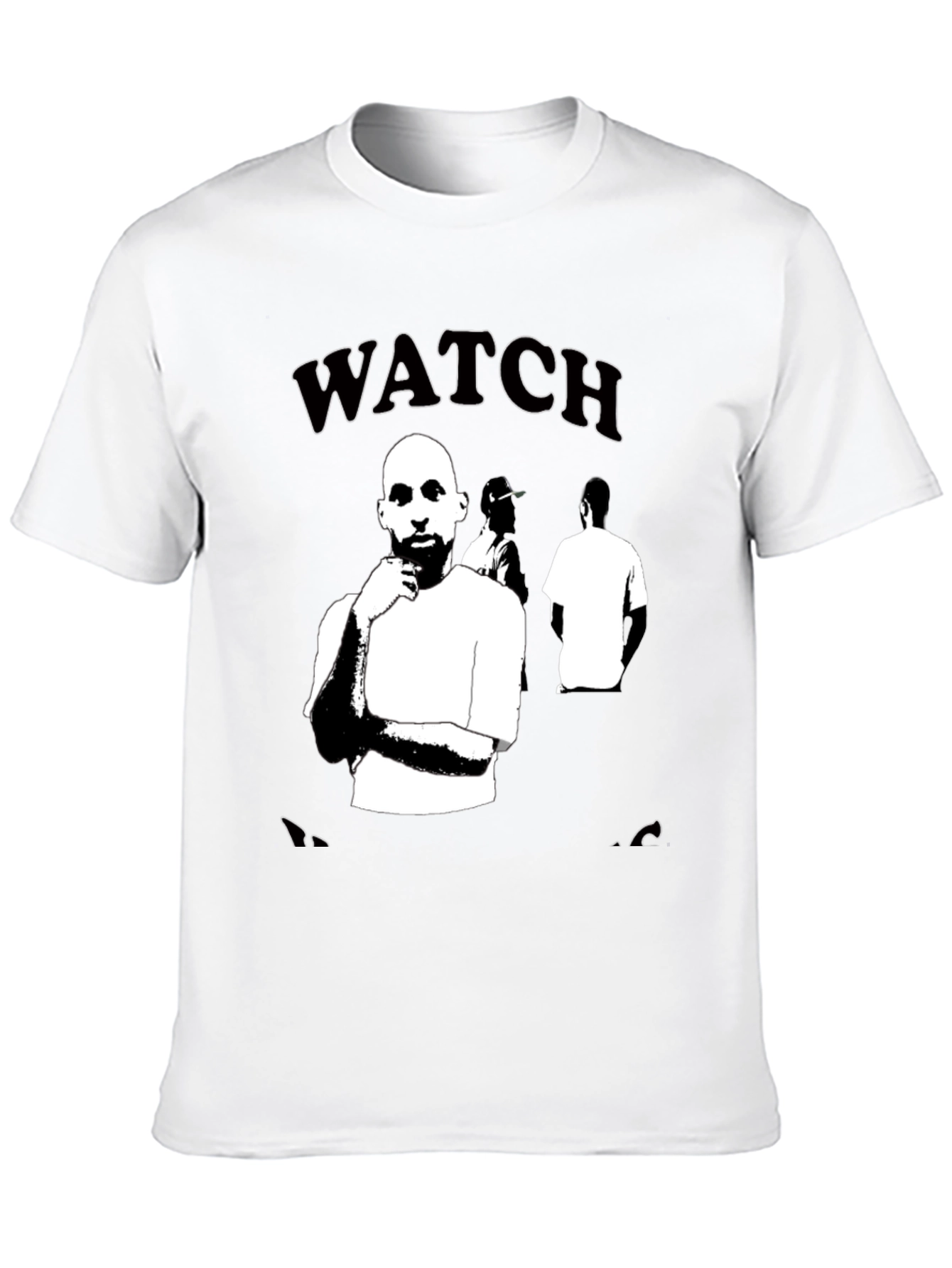 Watch Us Black Graphic Tee for Men