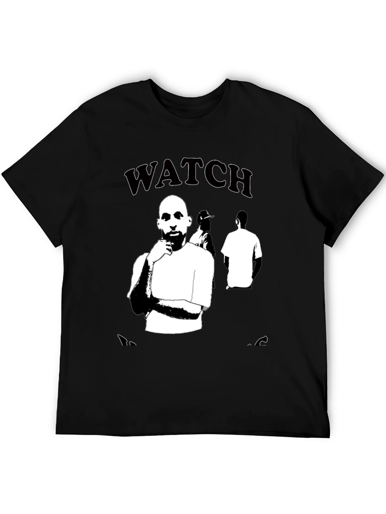 Watch Us Black Graphic Tee for Men