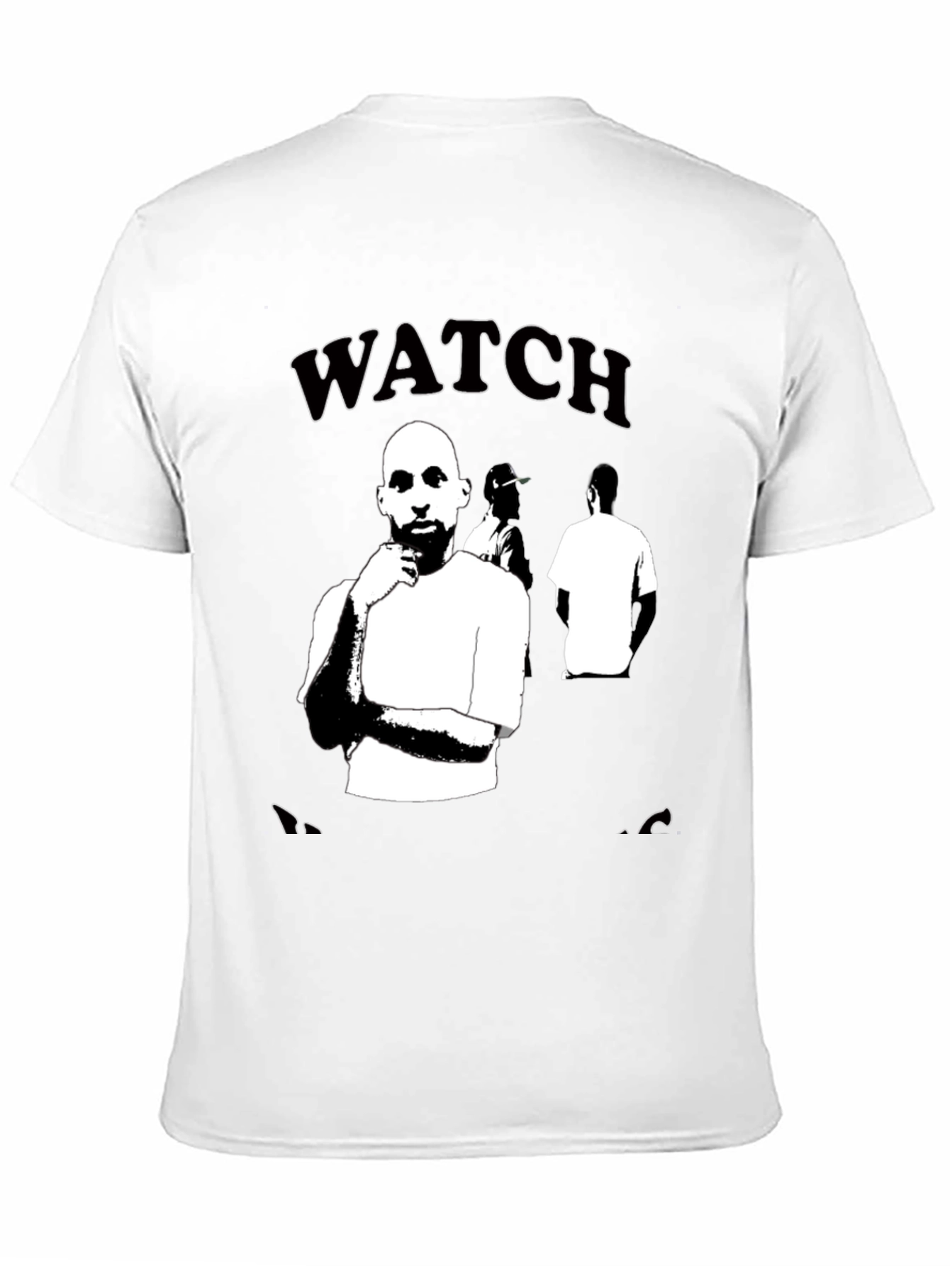 Watch Us Black Graphic Tee for Men