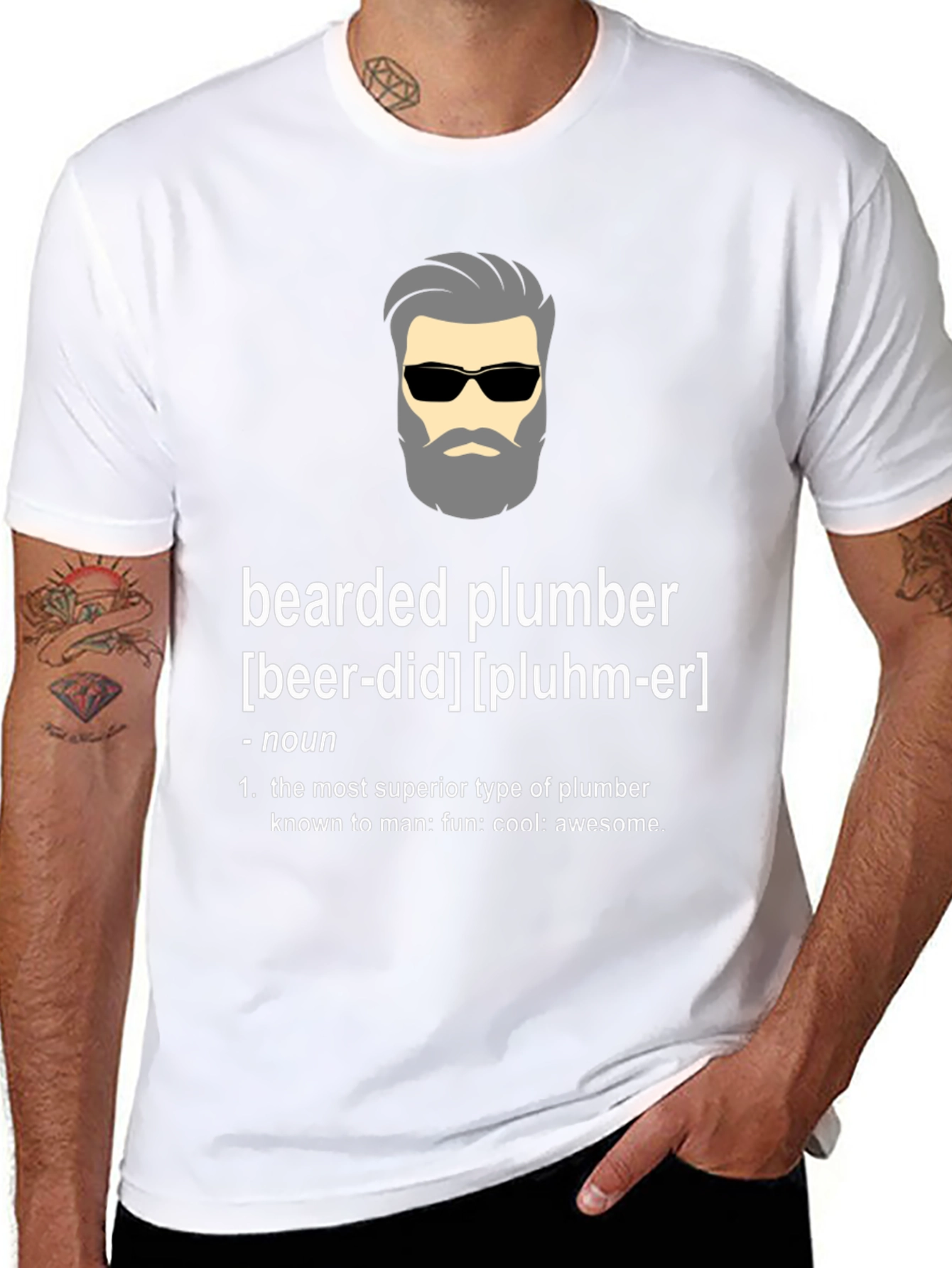 Bearded Plumber Funny Graphic Tee