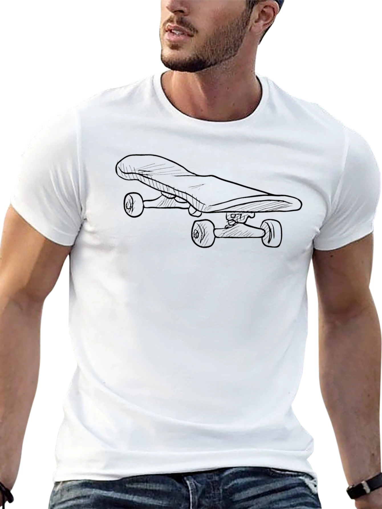 Skateboard Graphic Black T-Shirt