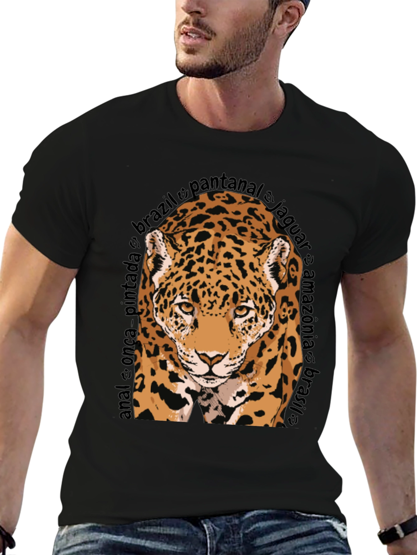 Jaguar Graphic Tee - Brazil Wildlife T-Shirt