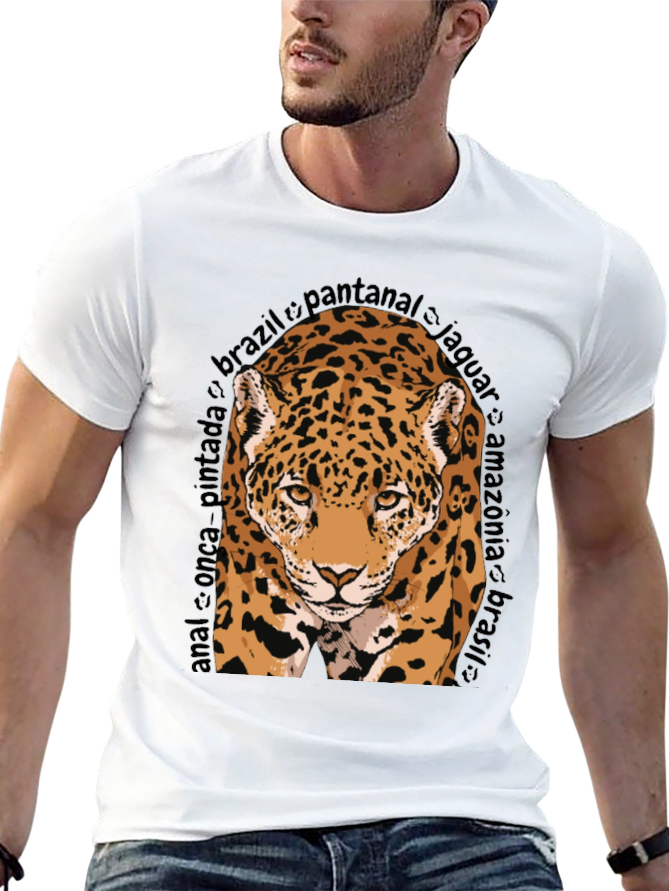 Jaguar Graphic Tee - Brazil Wildlife T-Shirt