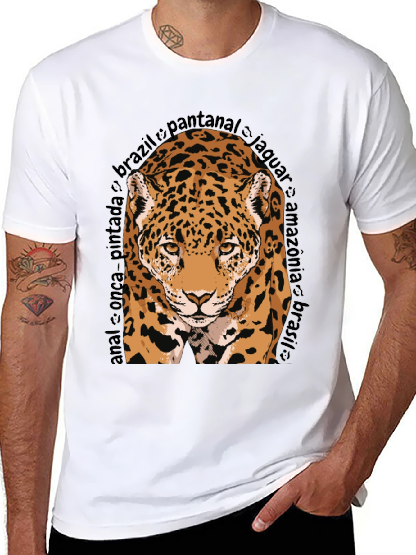 Jaguar Graphic Tee - Brazil Wildlife T-Shirt