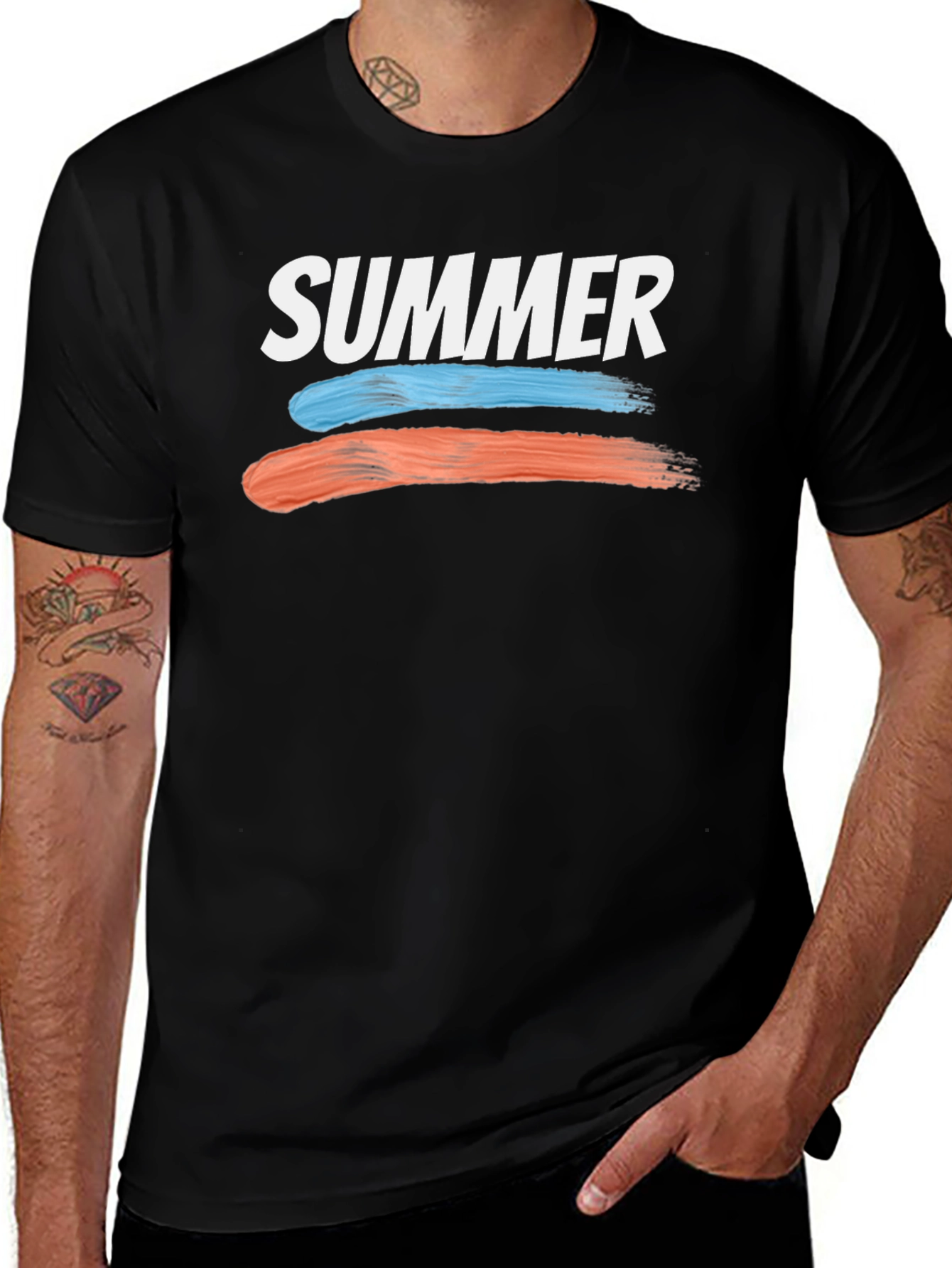 Summer T-Shirt with Brush Stroke Design