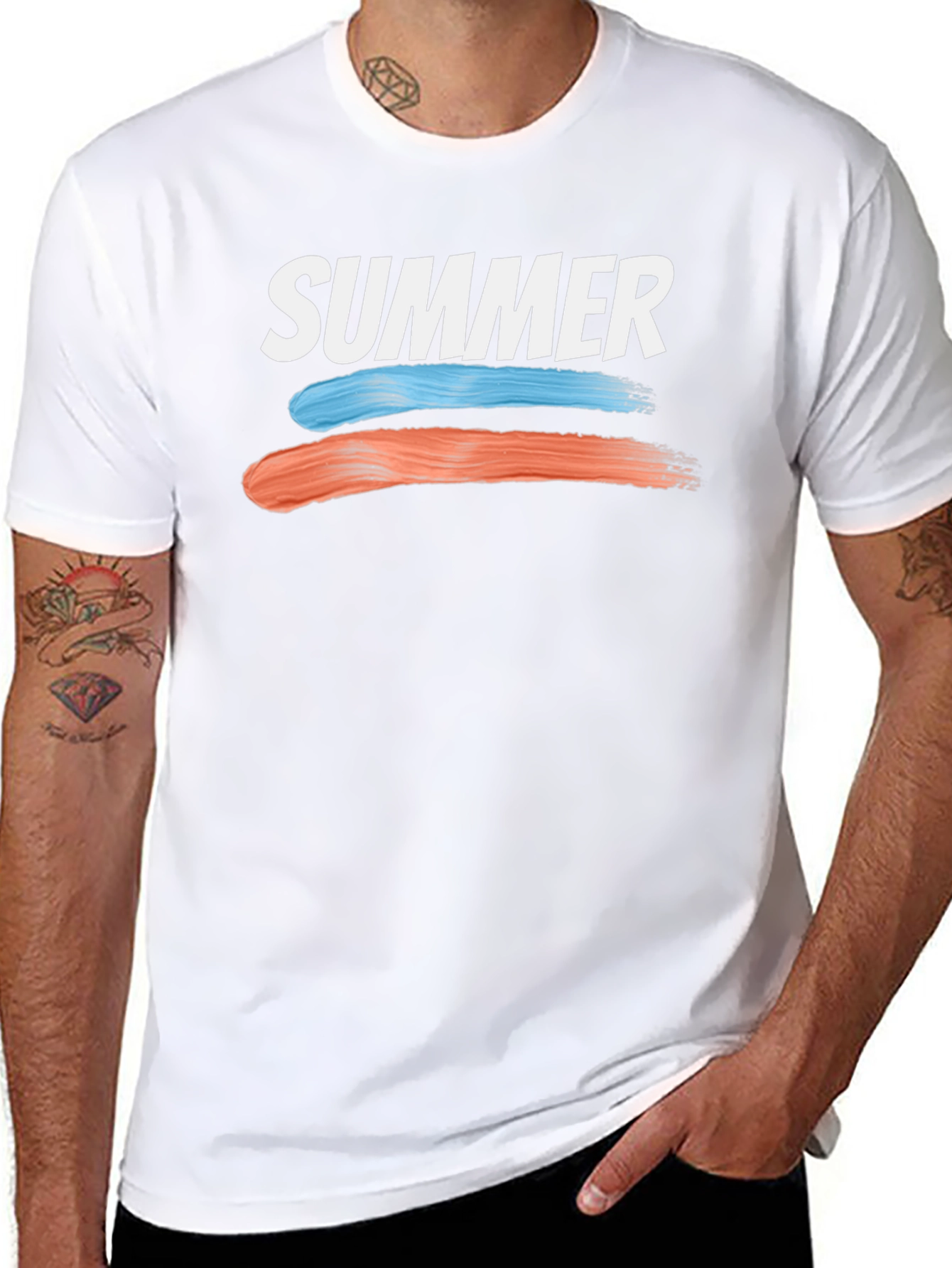 Summer T-Shirt with Brush Stroke Design