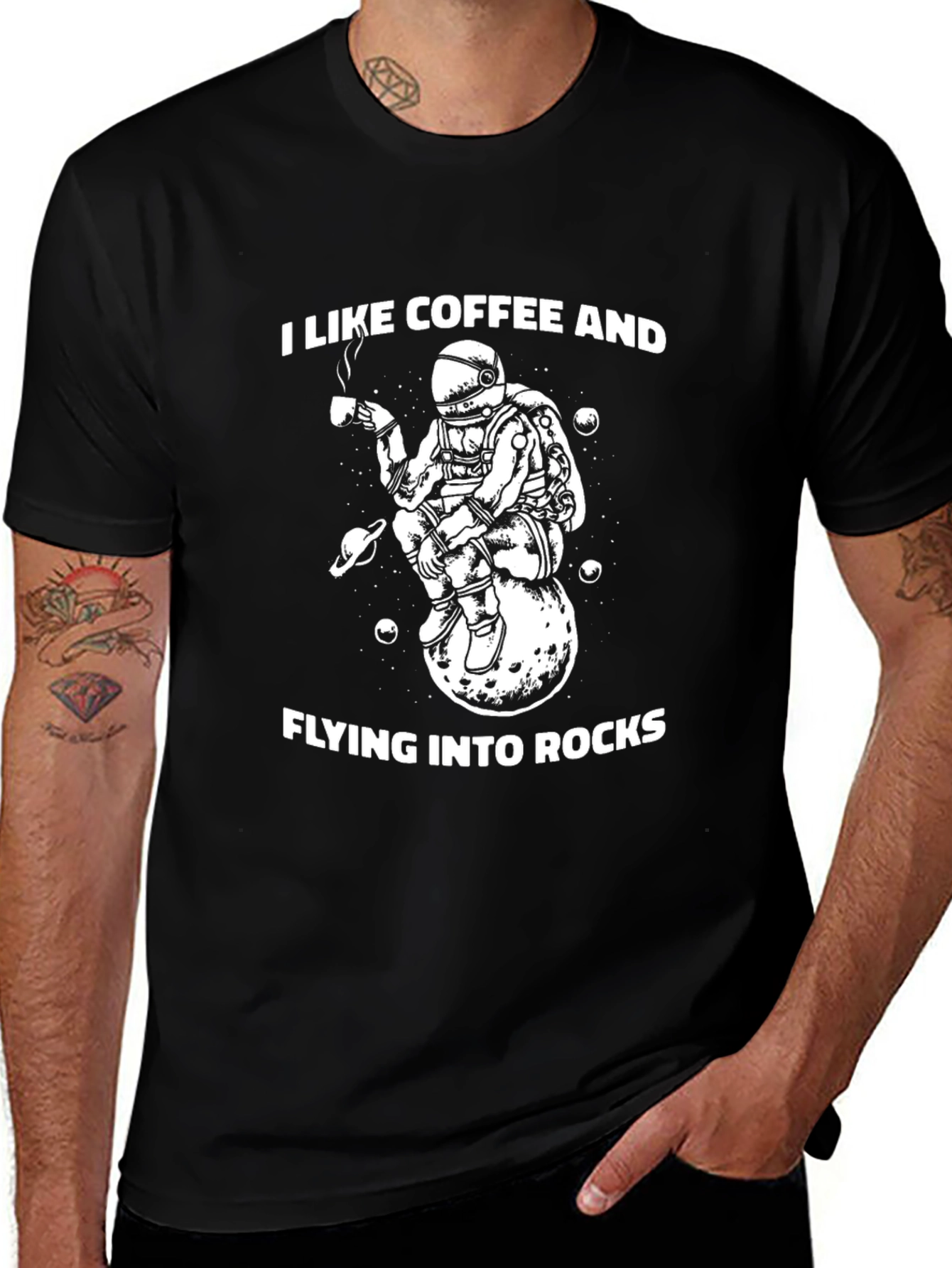 Coffee Loving Astronaut Graphic Tee