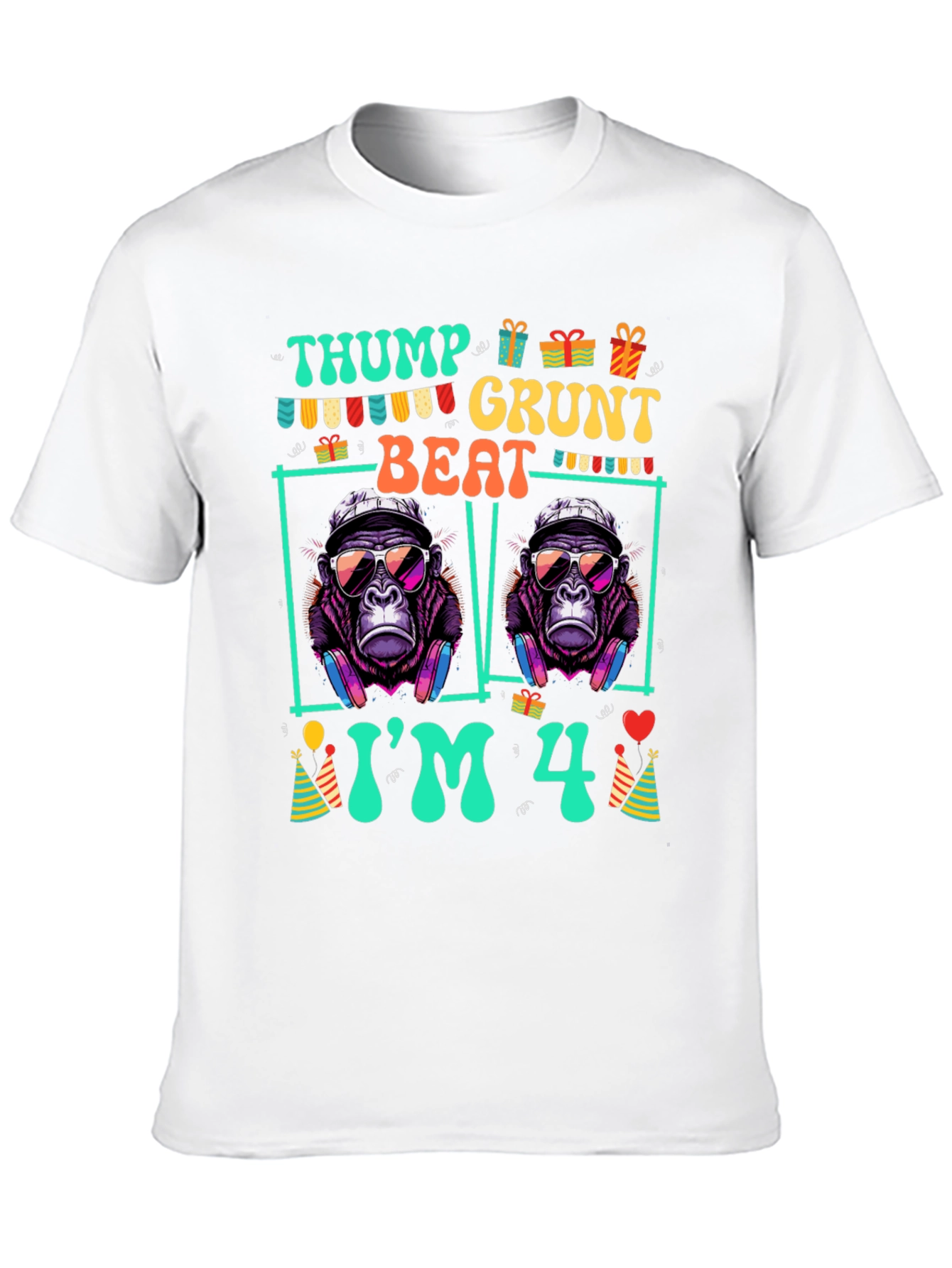 Thump Grunt Beat Birthday Gorilla T-Shirt