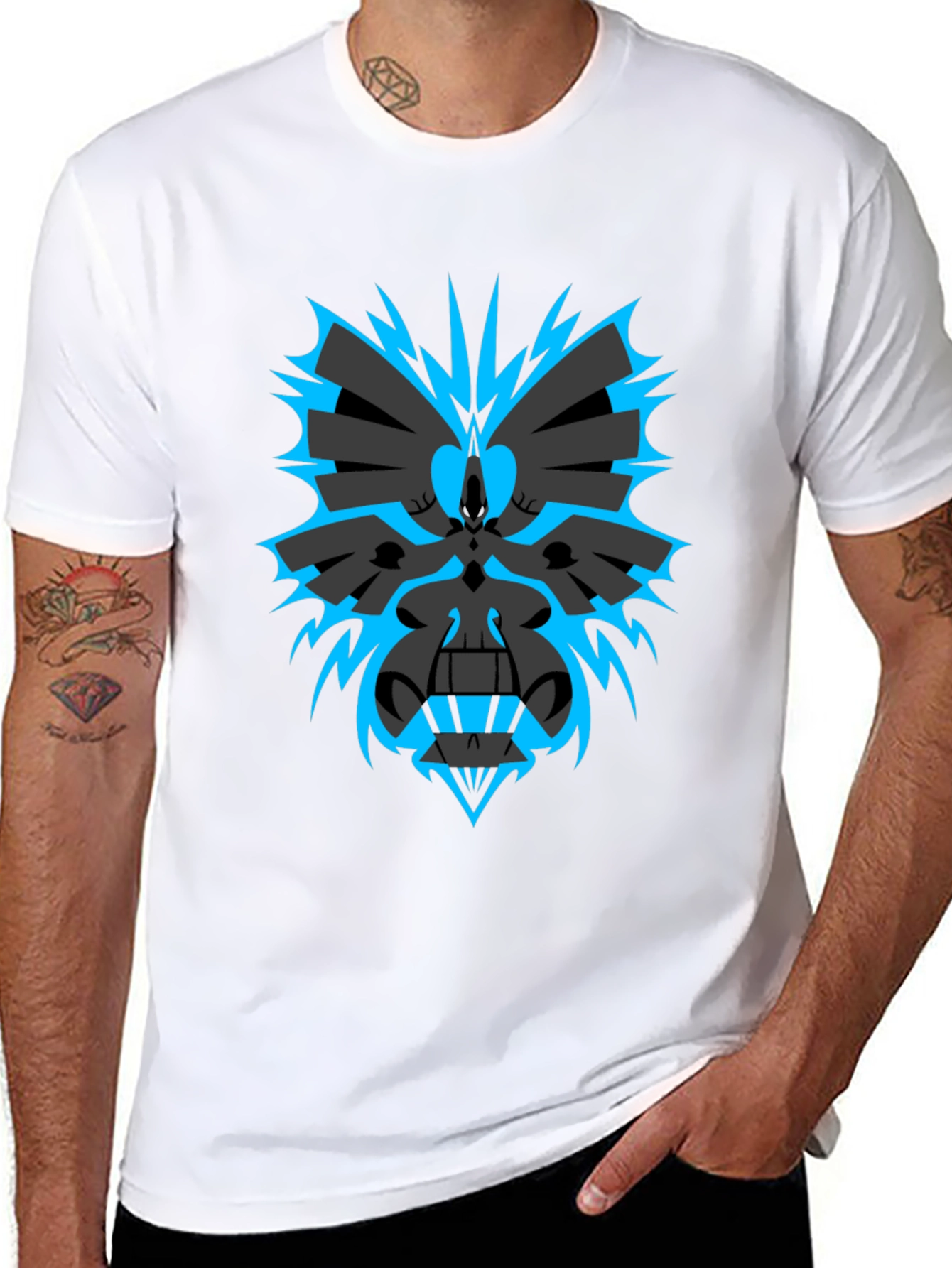 Abstract Graphic Print Black T-Shirt