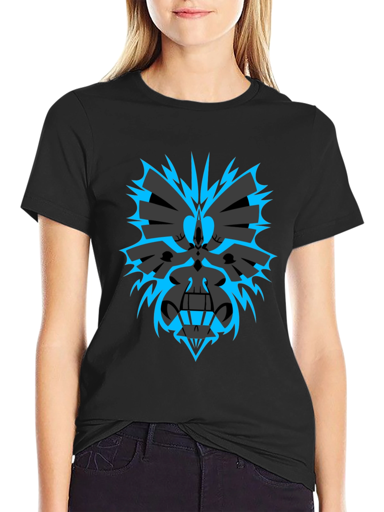 Abstract Graphic Print Black T-Shirt