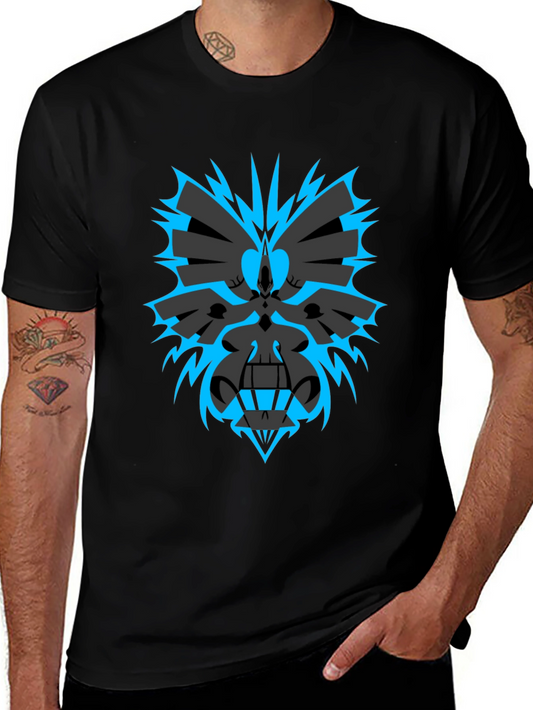 Abstract Graphic Print Black T-Shirt