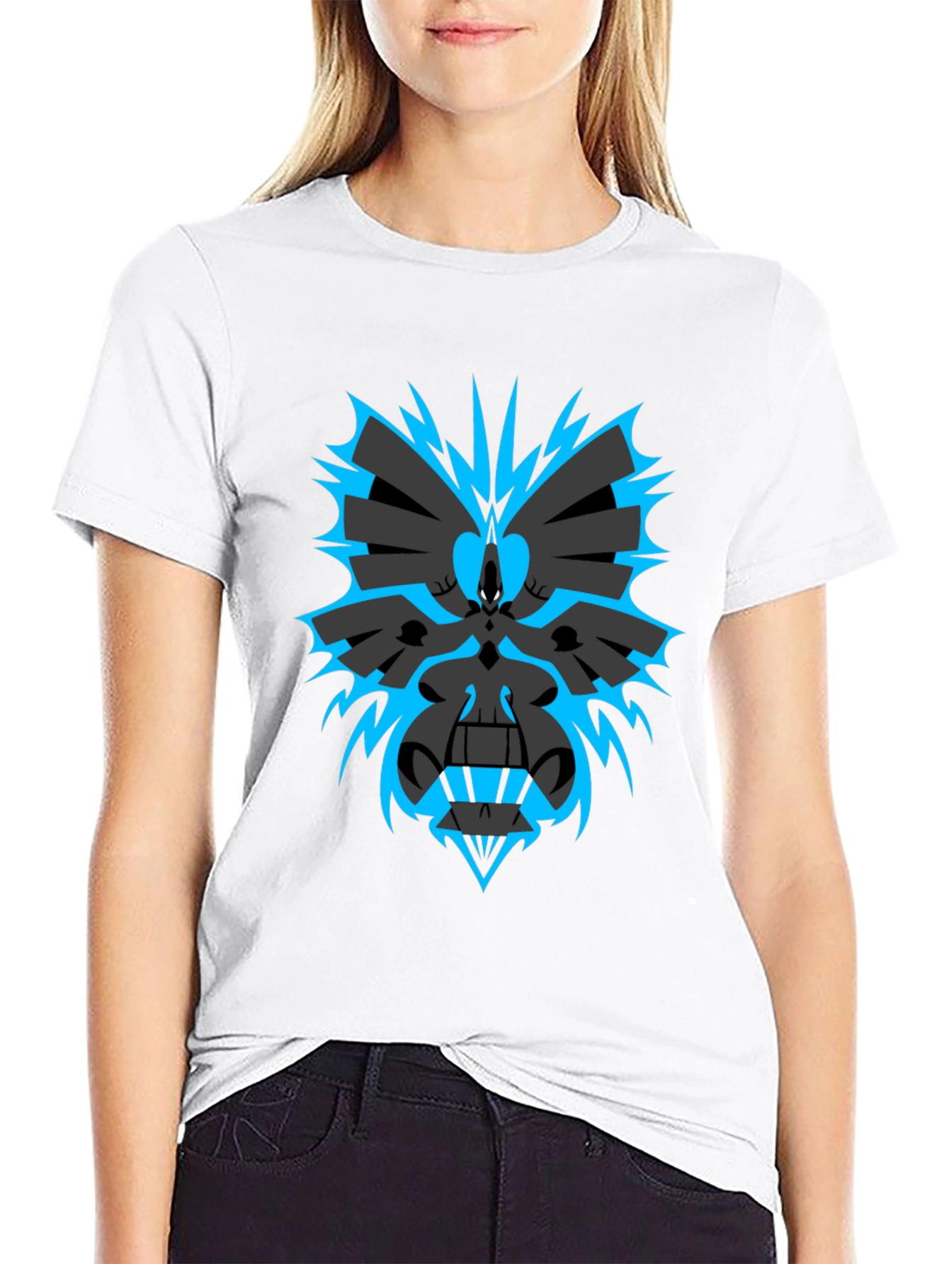 Abstract Graphic Print Black T-Shirt