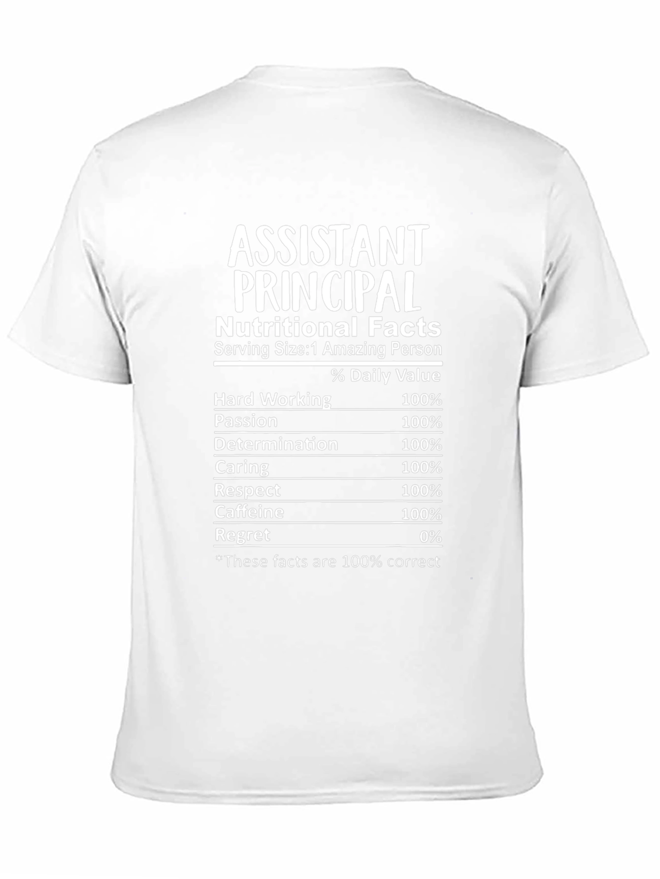 Assistant Principal Nutritional Facts T-Shirt