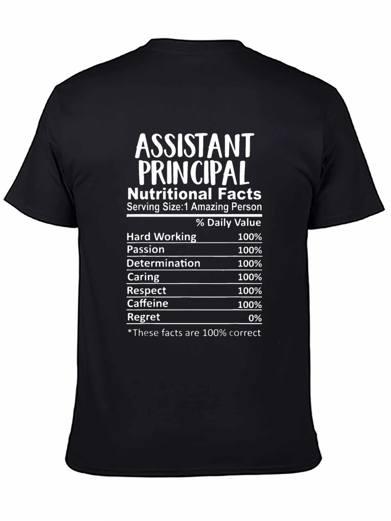 Assistant Principal Nutritional Facts T-Shirt