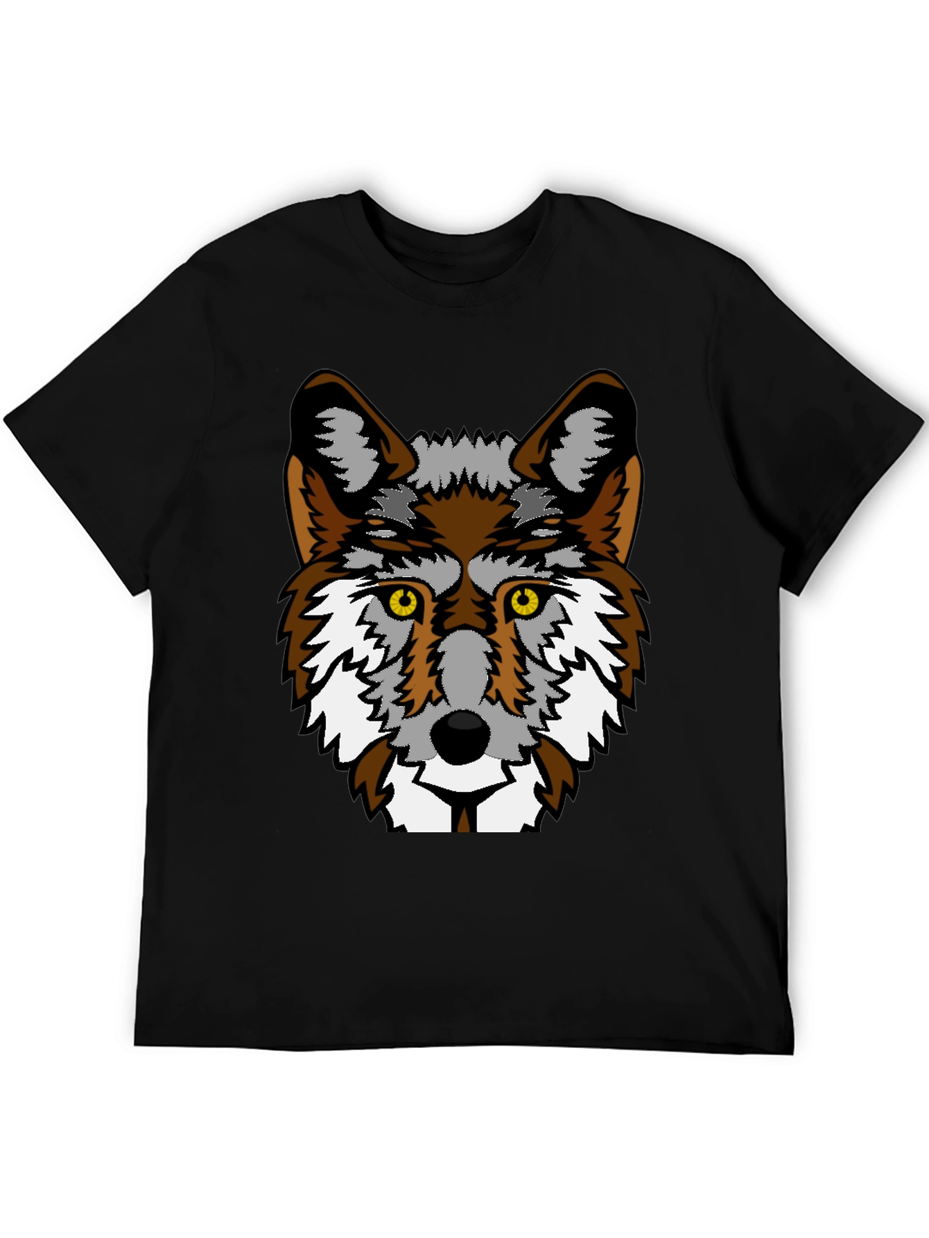 Wolf Graphic Print Black T-Shirt