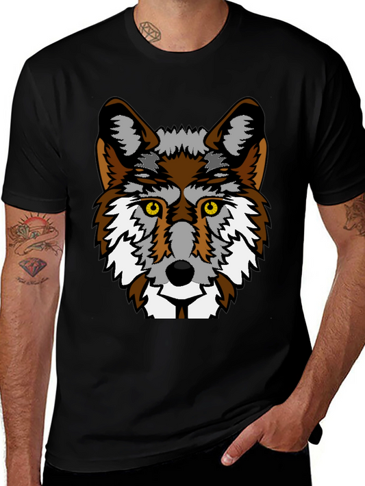 Wolf Graphic Print Black T-Shirt