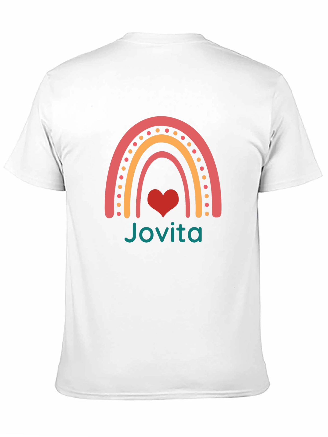 Jovita Rainbow Heart Tee - Black Cotton Blend T-Shirt
