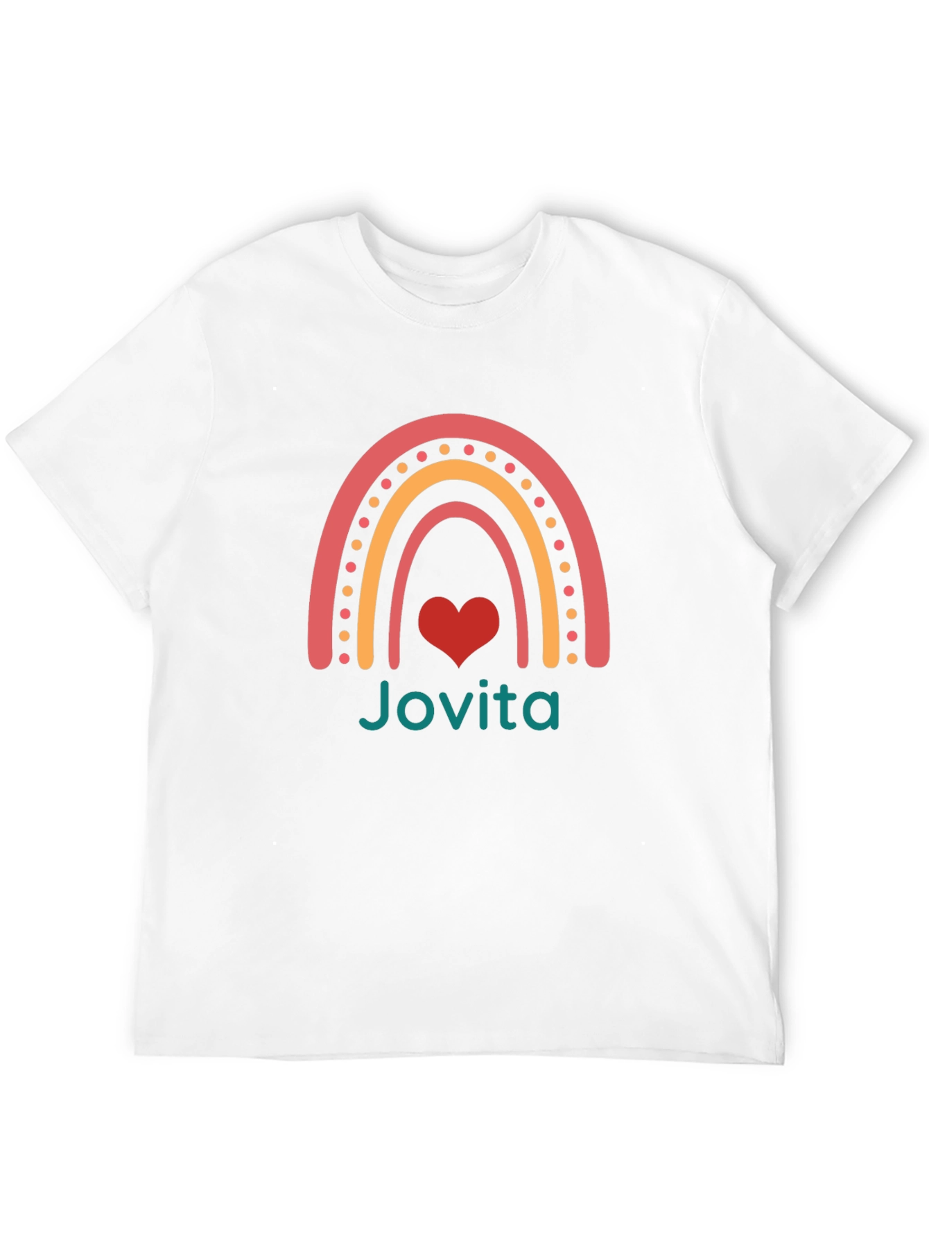 Jovita Rainbow Heart Tee - Black Cotton Blend T-Shirt