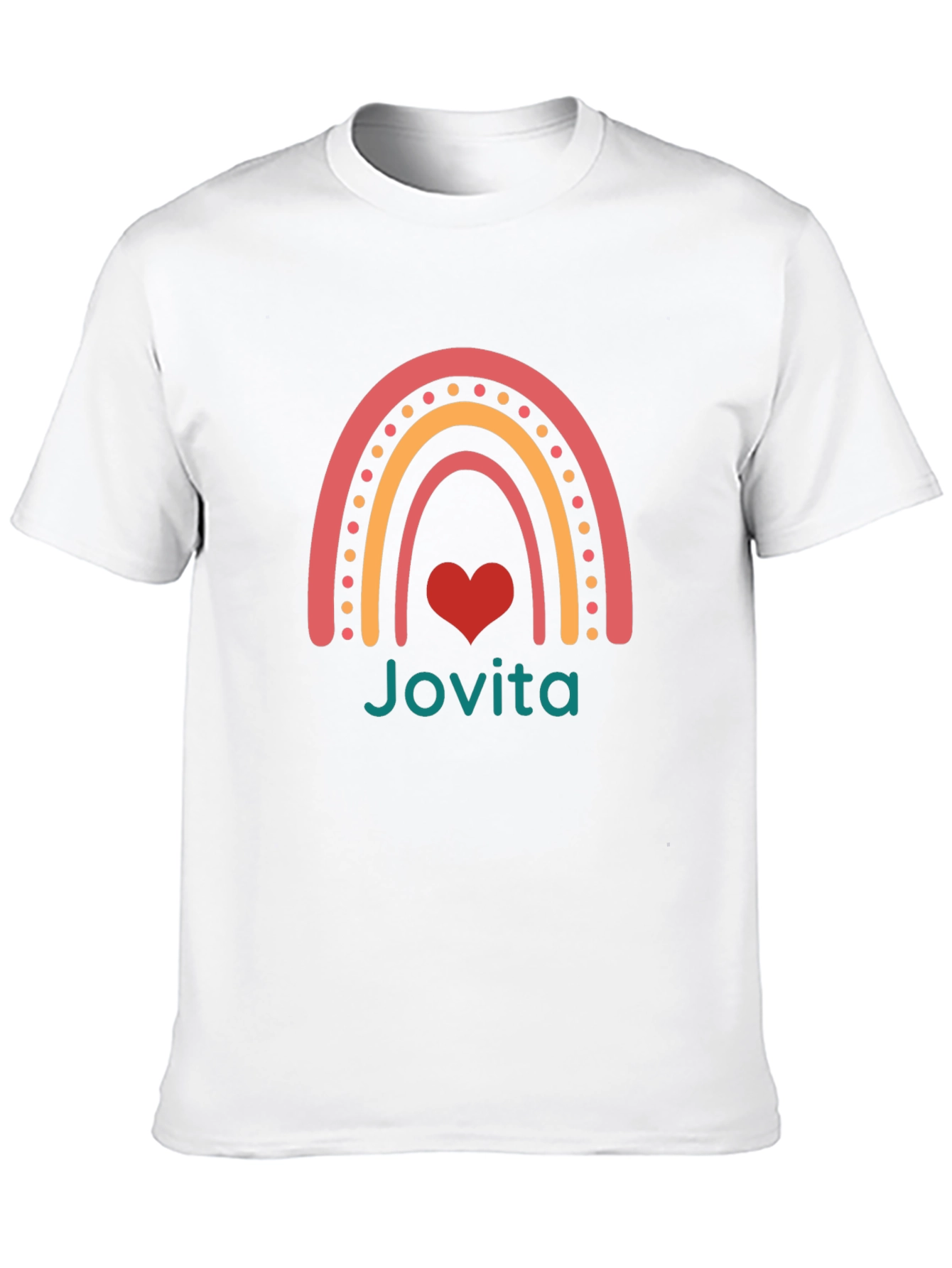 Jovita Rainbow Heart Tee - Black Cotton Blend T-Shirt