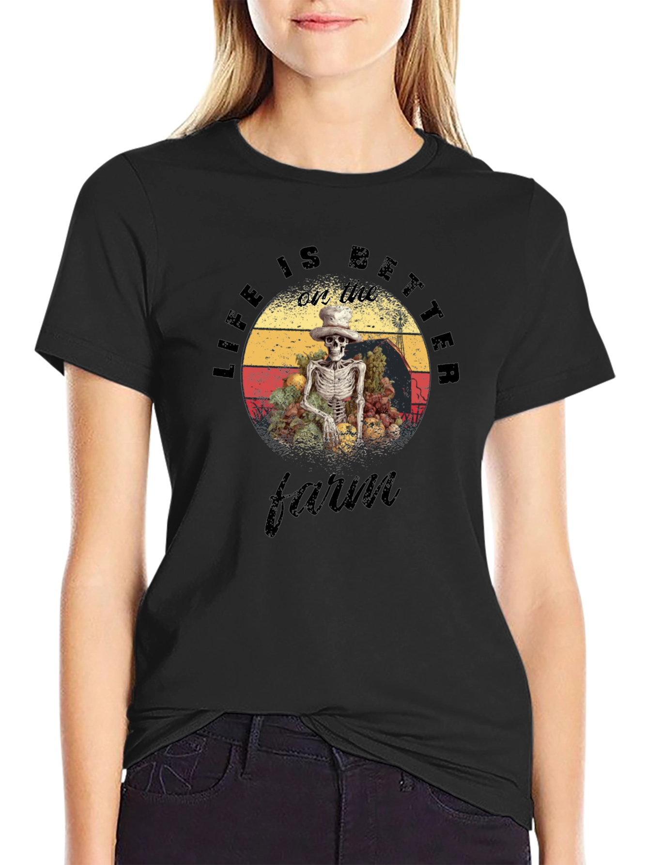 Life is Better on the Farm Skeleton T-Shirt