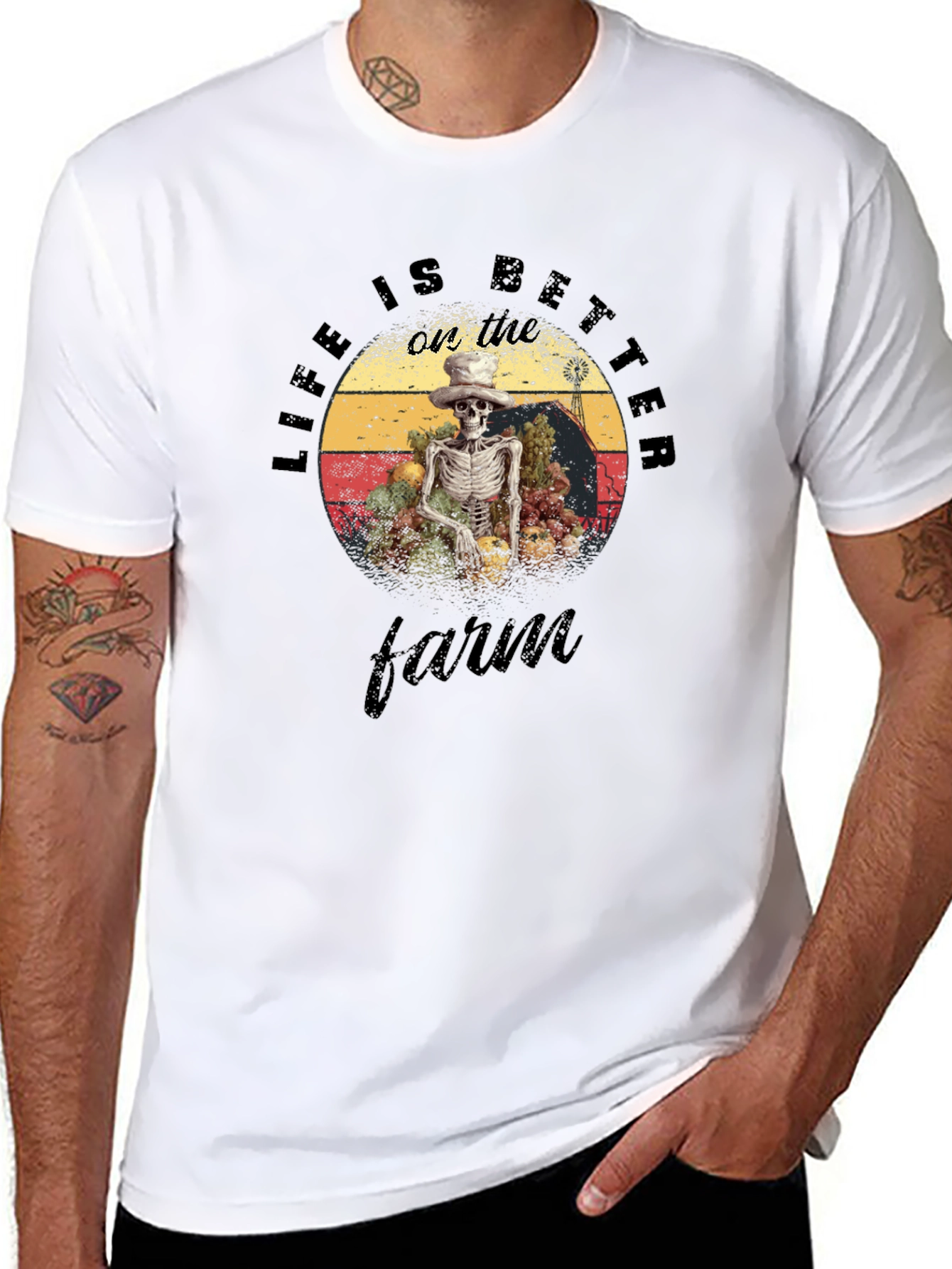 Life is Better on the Farm Skeleton T-Shirt