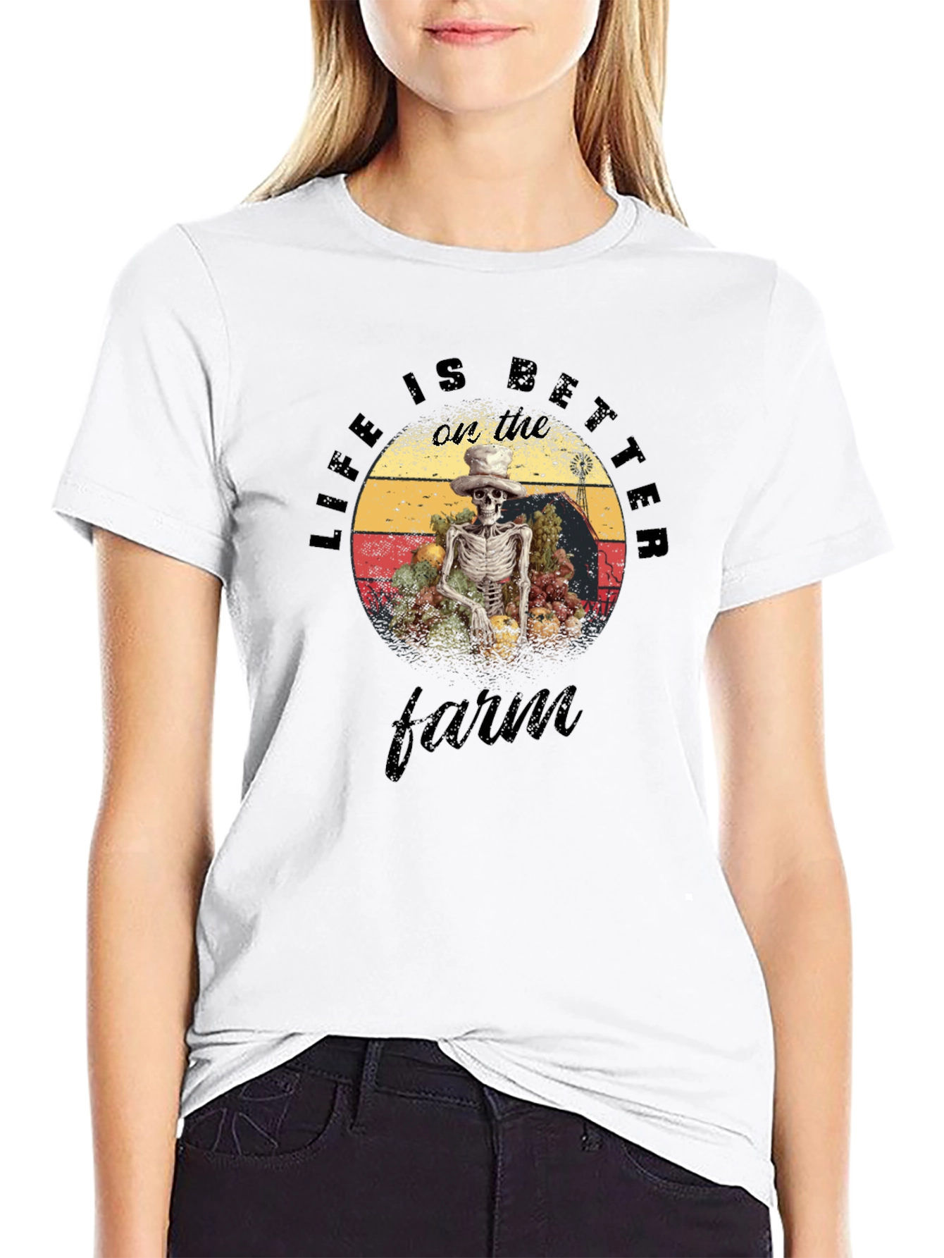 Life is Better on the Farm Skeleton T-Shirt