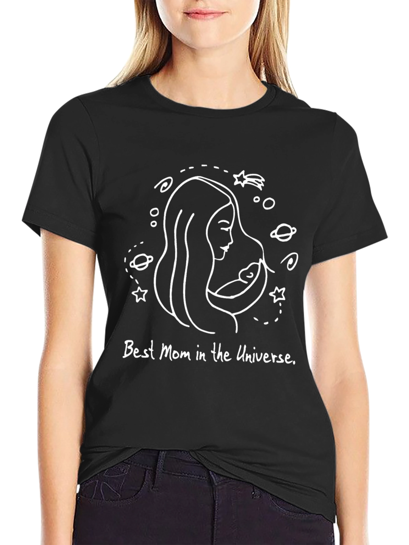 Best Mom in the Universe T-Shirt - Black