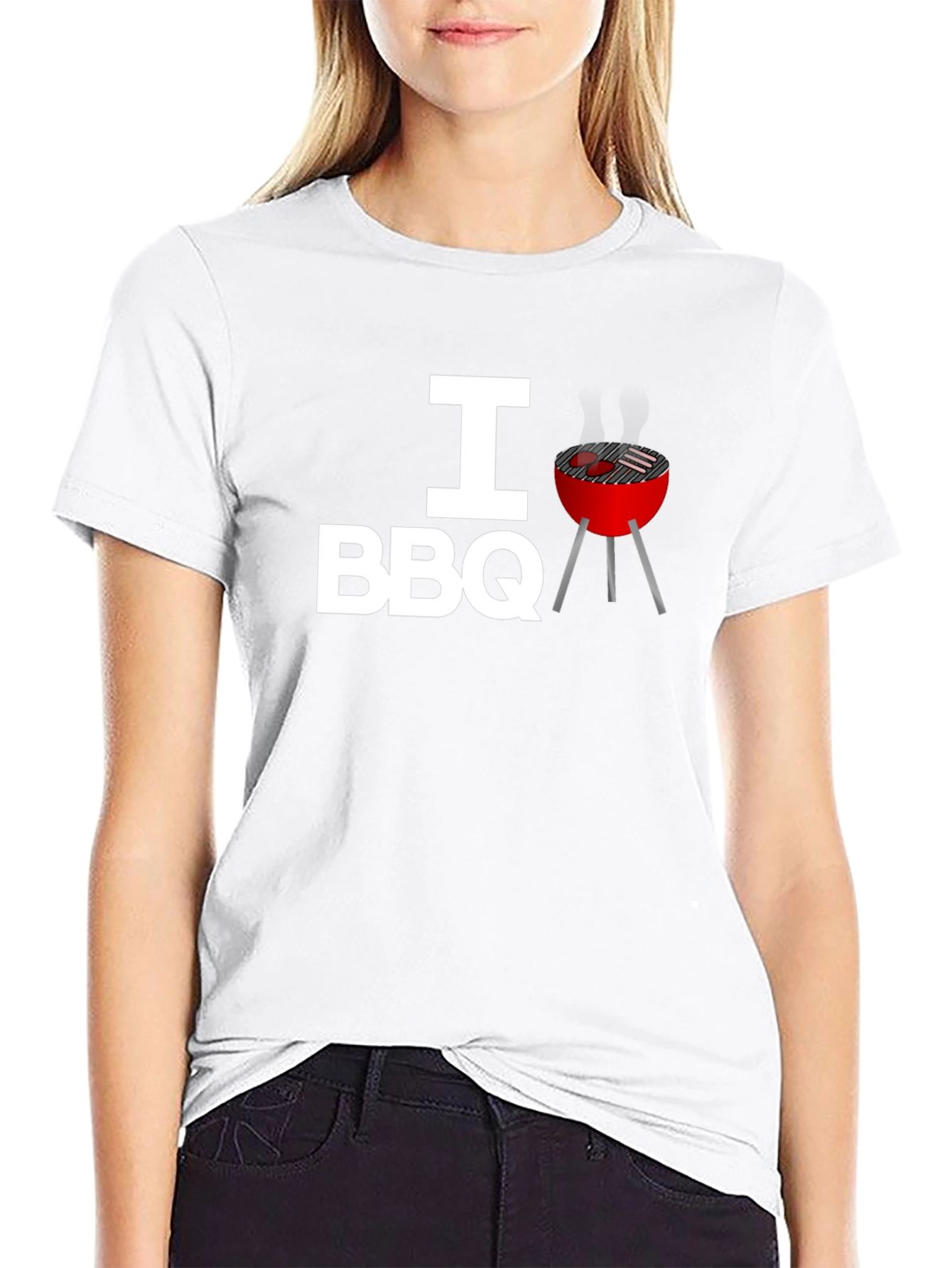 I Heart BBQ Graphic Tee - Black T-Shirt