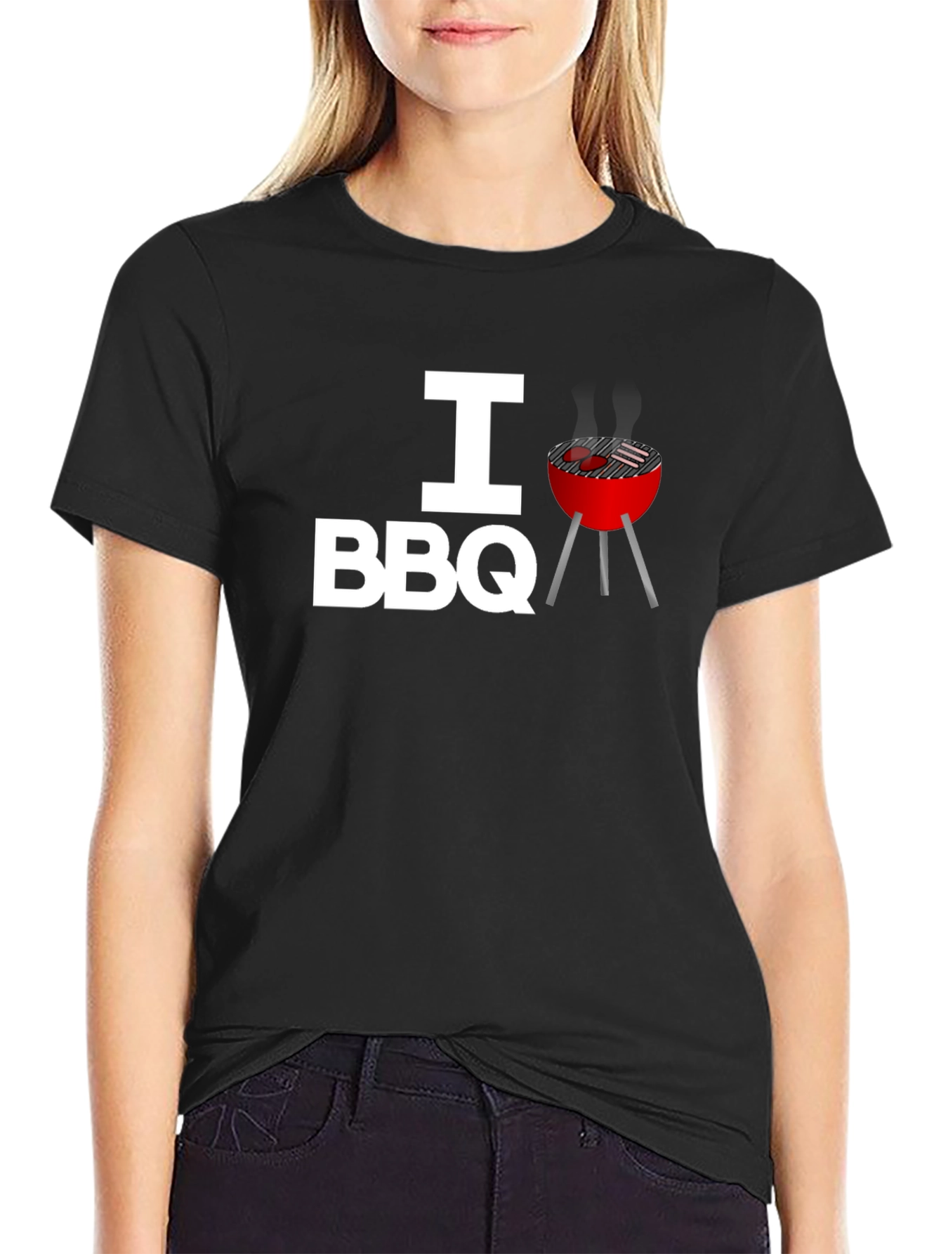 I Heart BBQ Graphic Tee - Black T-Shirt