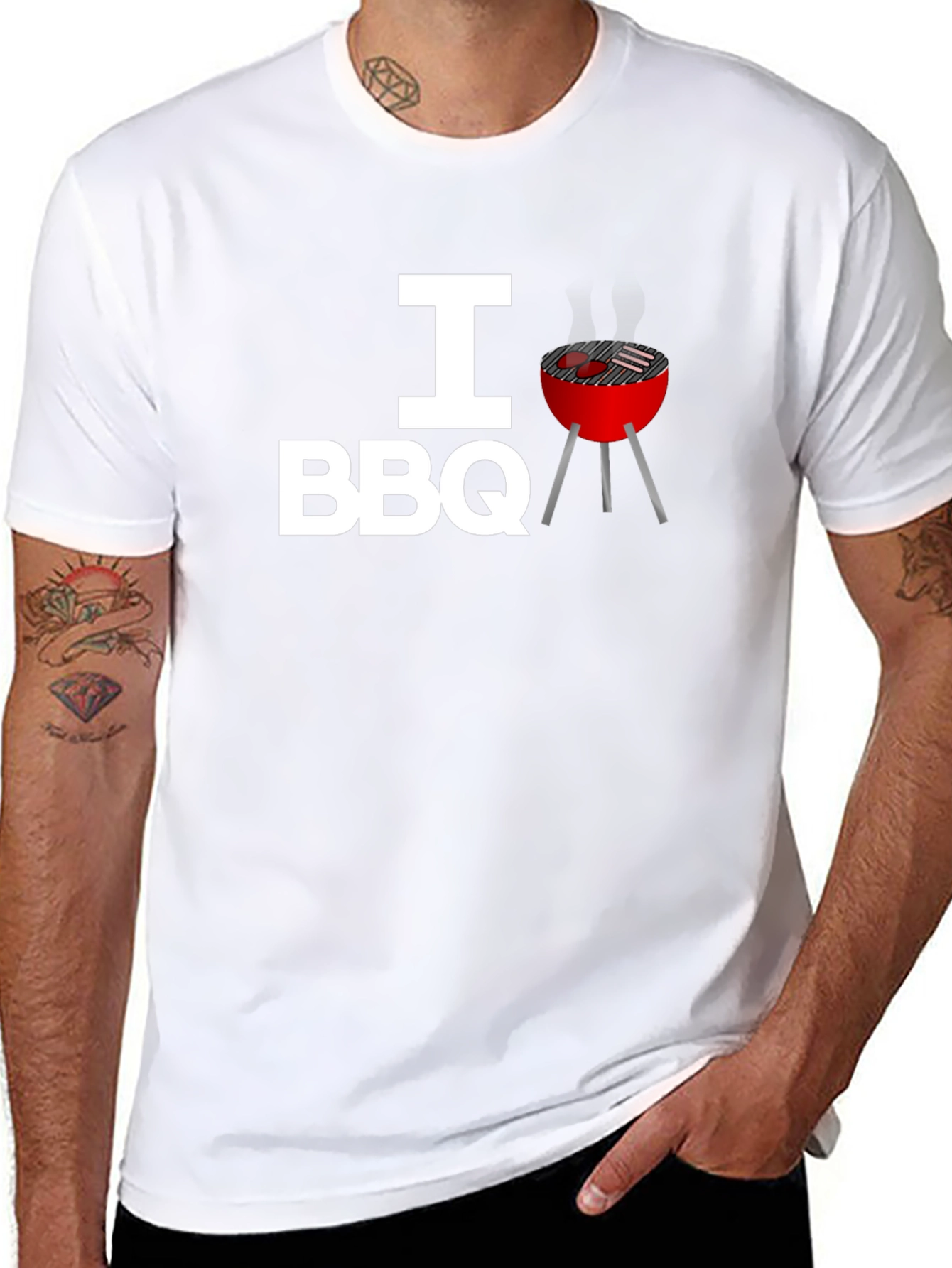 I Heart BBQ Graphic Tee - Black T-Shirt