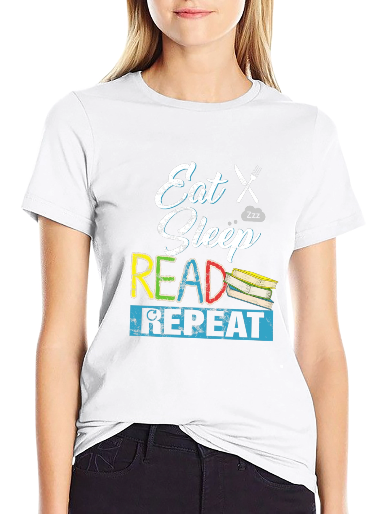 Eat Sleep Read Repeat Graphic Tee