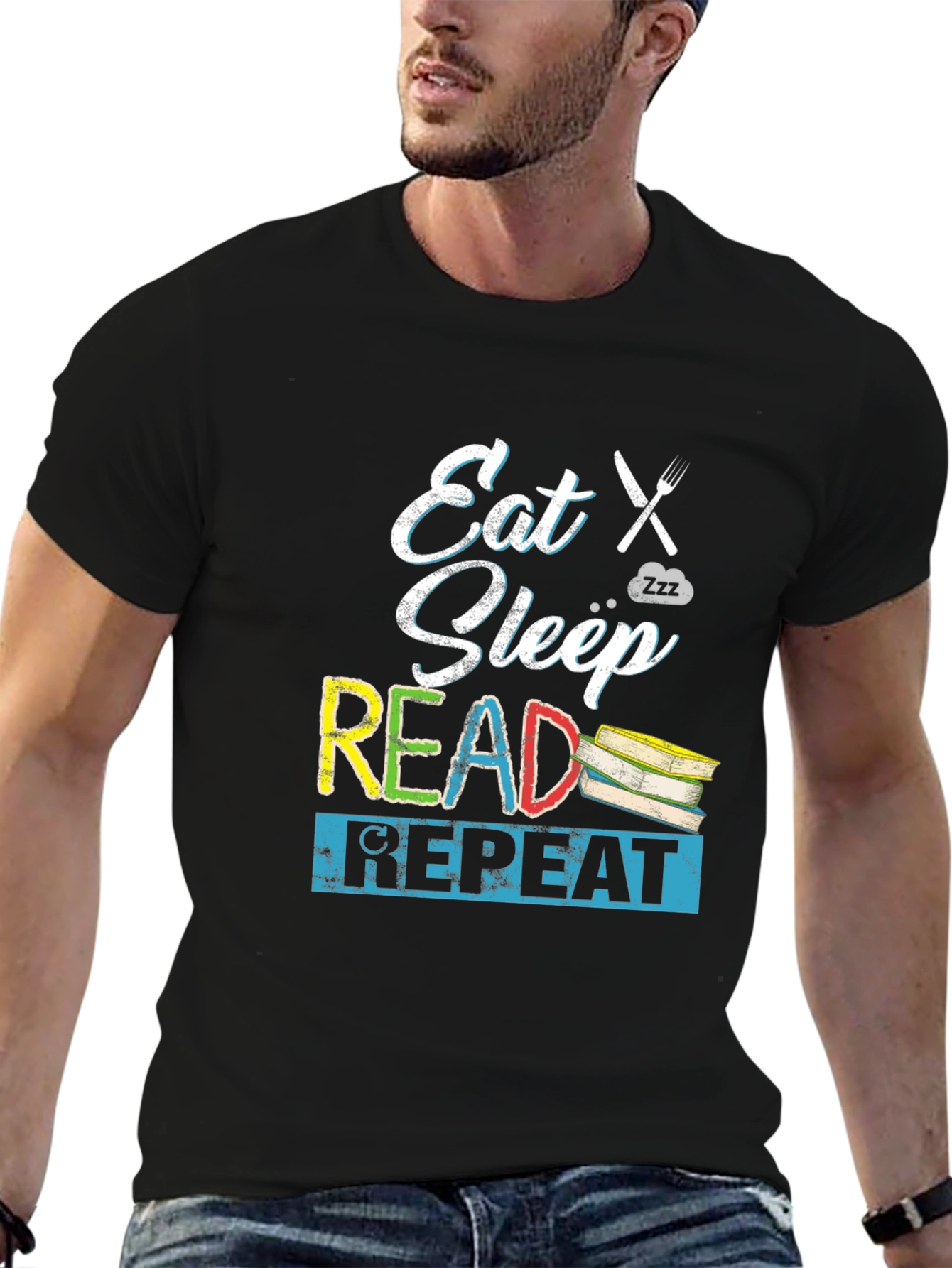 Eat Sleep Read Repeat Graphic Tee
