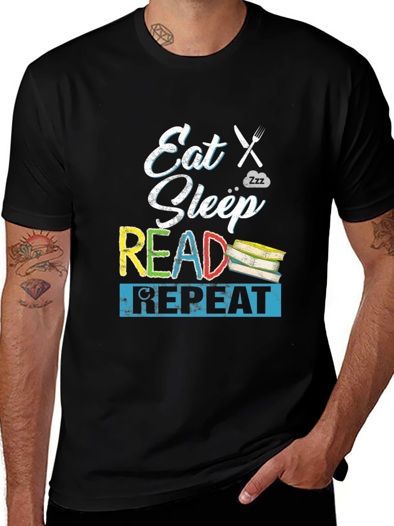 Eat Sleep Read Repeat Graphic Tee