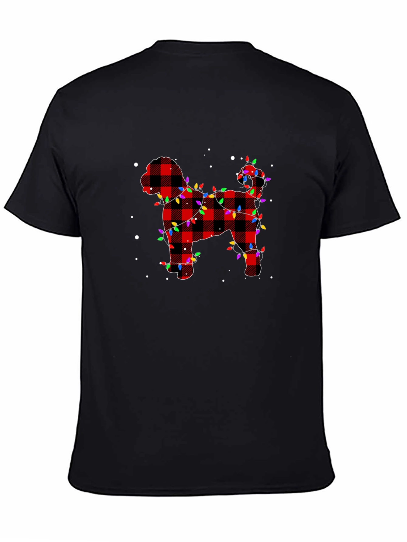 Plaid Dog Christmas Lights Mens T-Shirt