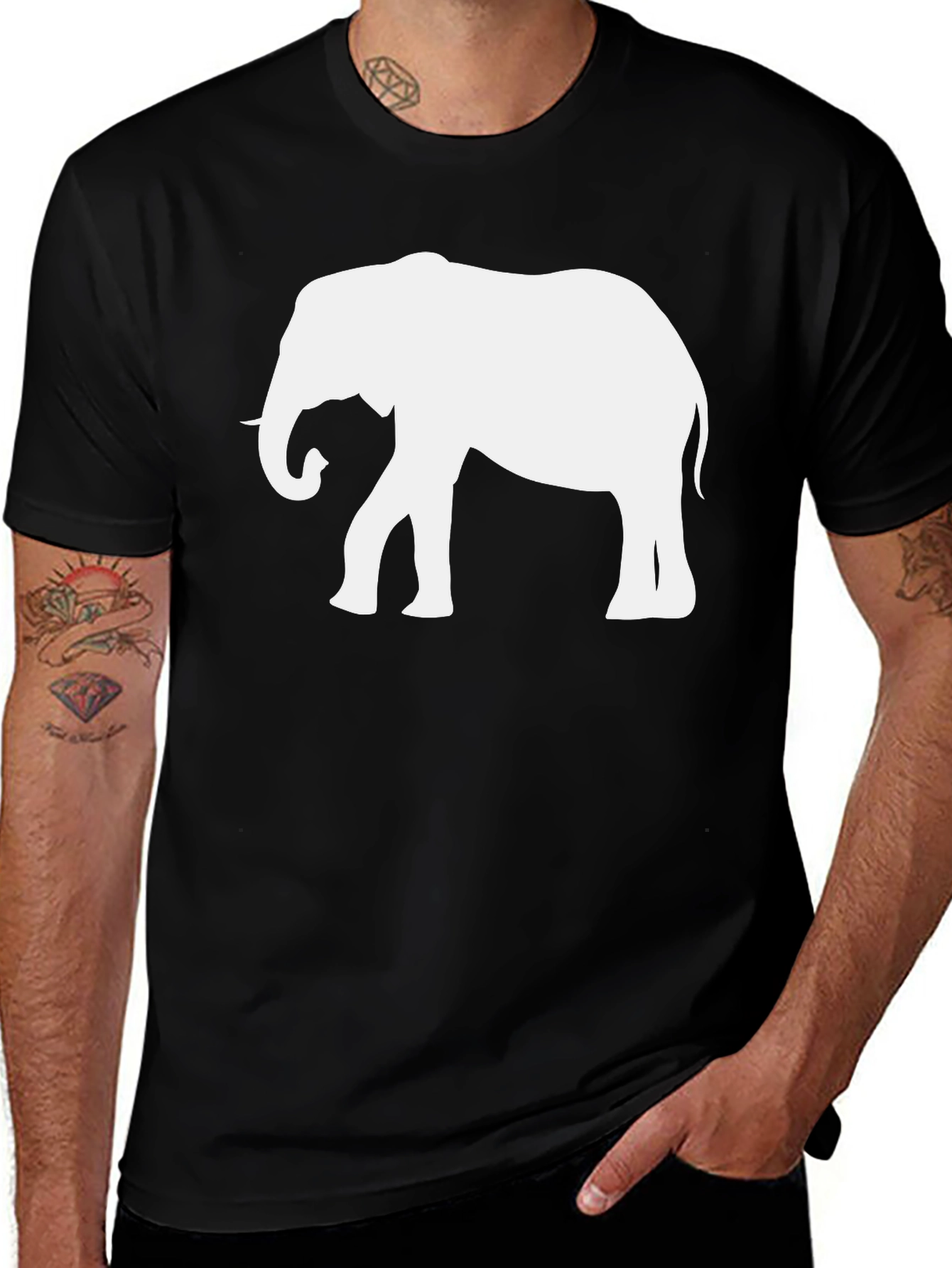Elephant Graphic Black Tee